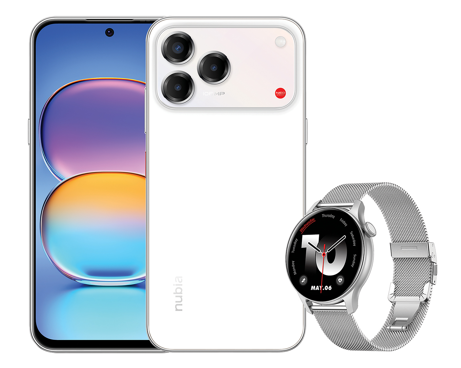 Telcel Nubia V80 Pro 256 GB Blanco + Smartwatch