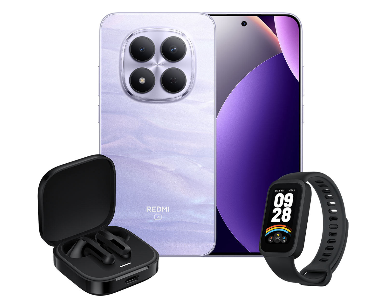 Foto 1 | Foto 1 | Telcel Xiaomi Redmi Note 15 Pro 5G 512 GB Morado + Audífonos y Smartwatch