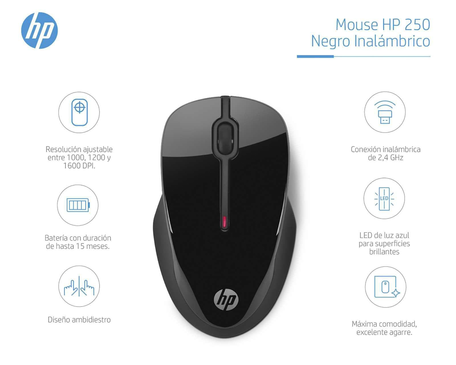 Foto 5 | Foto 5 | Mouse Inalámbrico HP 250 Negro
