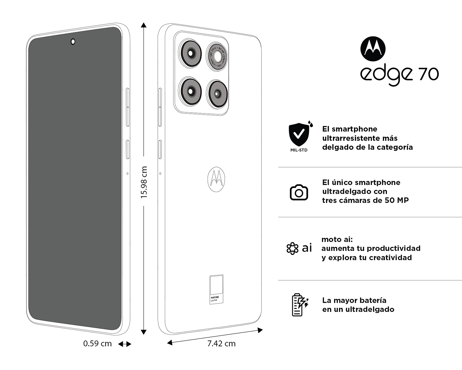 Foto 10 | Foto 10 | AT&T/Unefon Motorola Edge 70 512 GB Verde