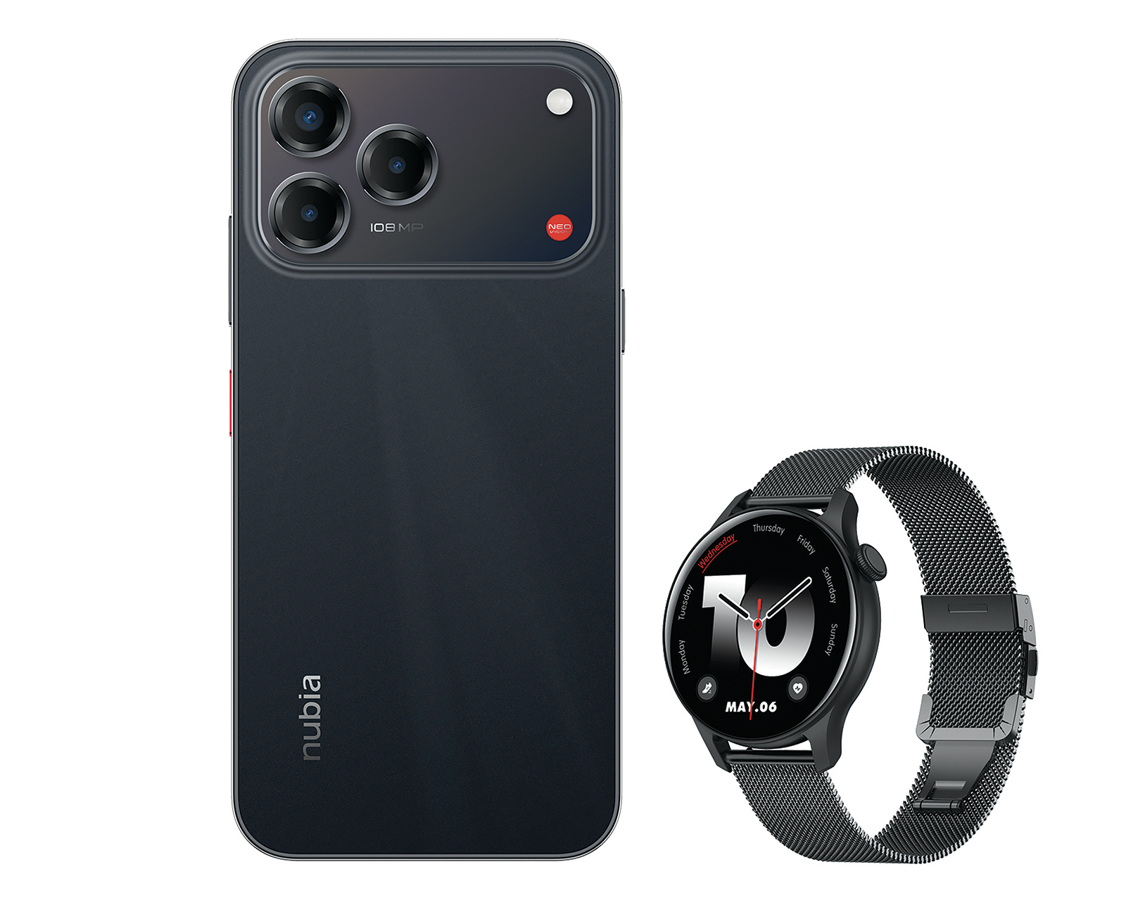 Foto 3 pulgar | Foto 2 | Telcel Nubia V80 Pro 214 GB Negro + Smartwatch