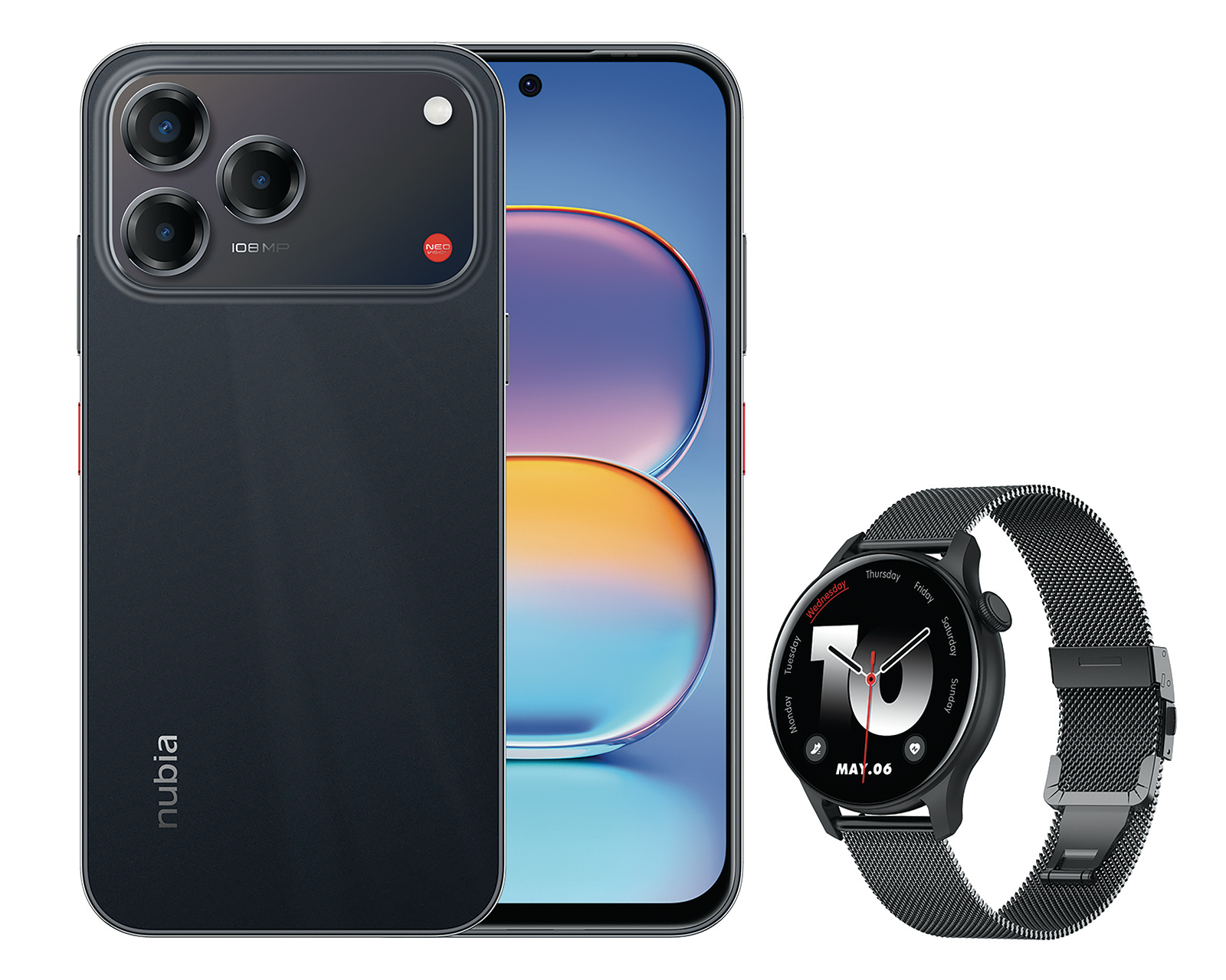 Foto 2 pulgar | Foto 1 | Telcel Nubia V80 Pro 214 GB Negro + Smartwatch