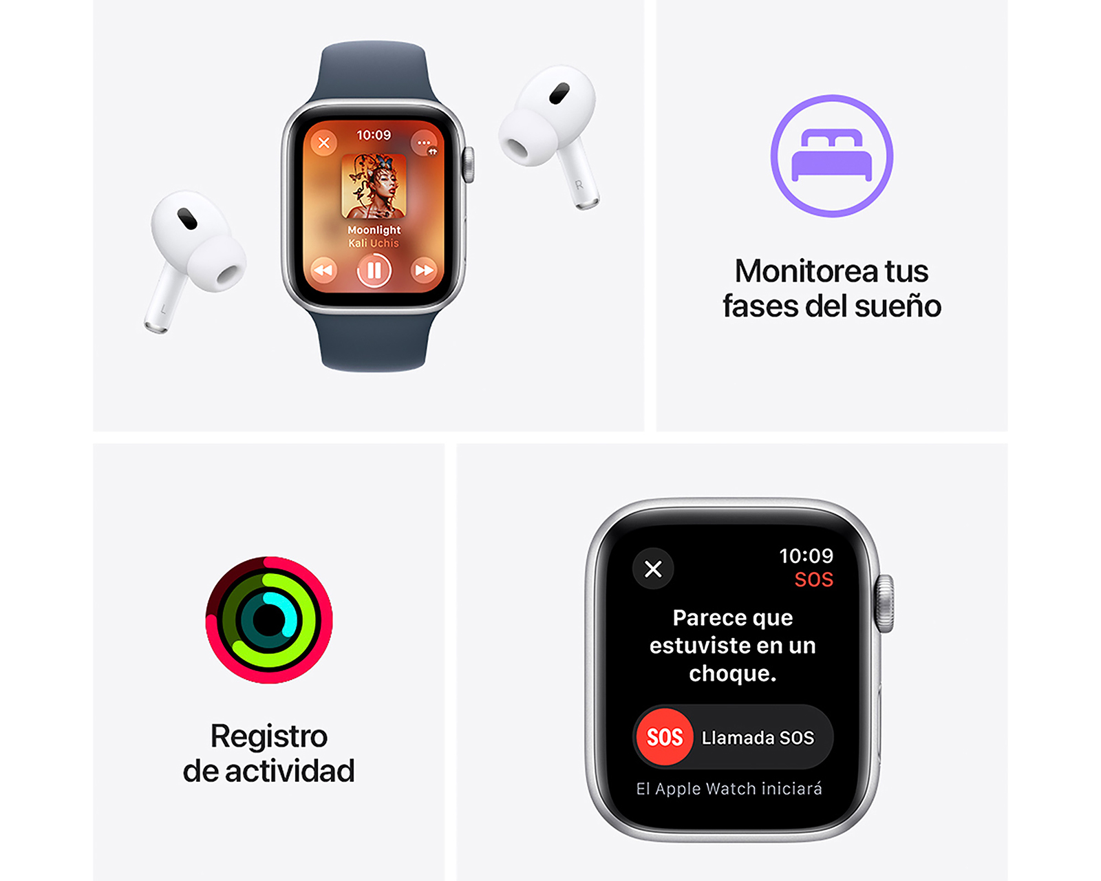 Foto 5 pulgar | Foto 4 | Apple Watch SE 44 mm GPS Blanco Estelar