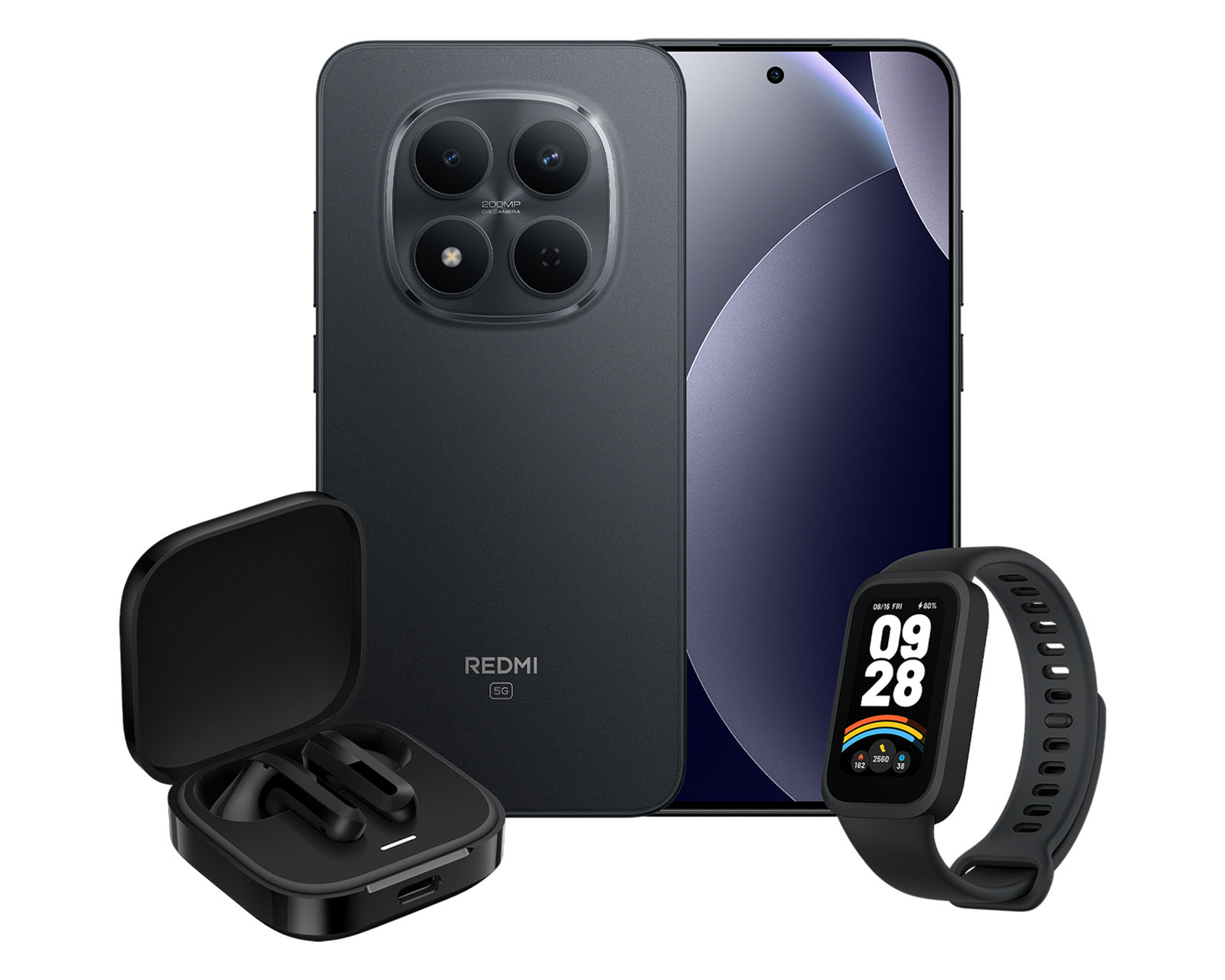 Foto 2 pulgar | Foto 1 | Celular Xiaomi Redmi Note 15 Pro 5G Liberado 512 GB Negro + Audífonos y Smartwatch