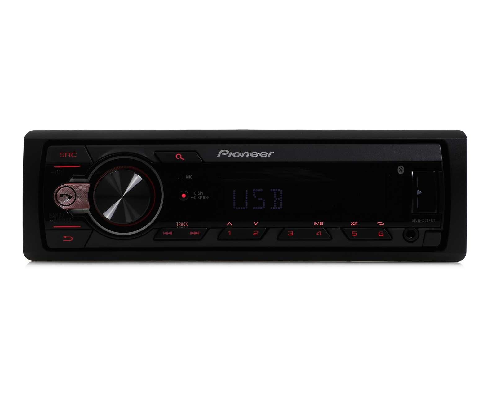 Autoestéreo Pioneer sin CD MVH-S215BT Bluetooth Negro