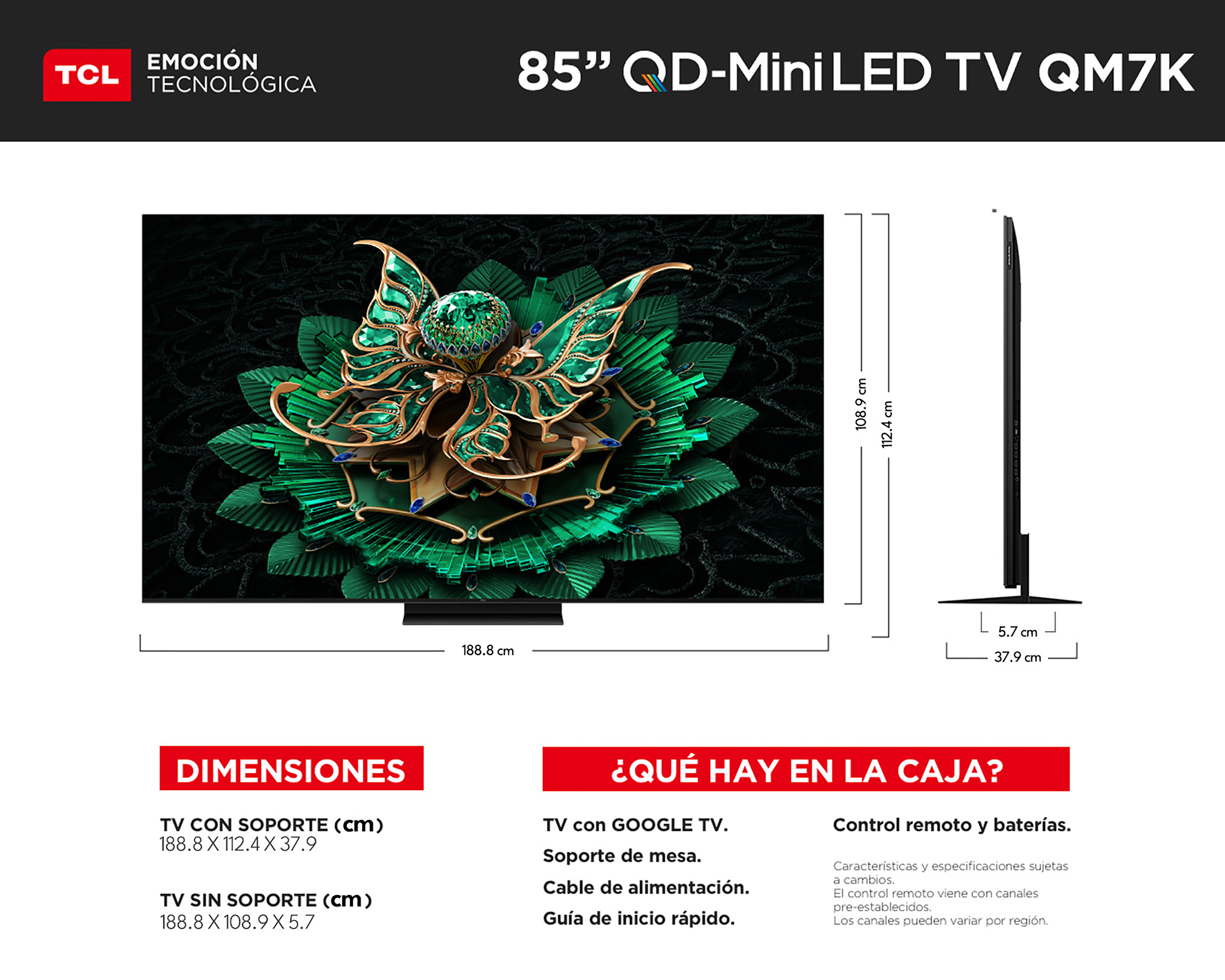 Foto 11 pulgar | Foto 10 | Pantalla Smart TV TCL QD Miniled 85 Pulgadas 7K 75QM7K