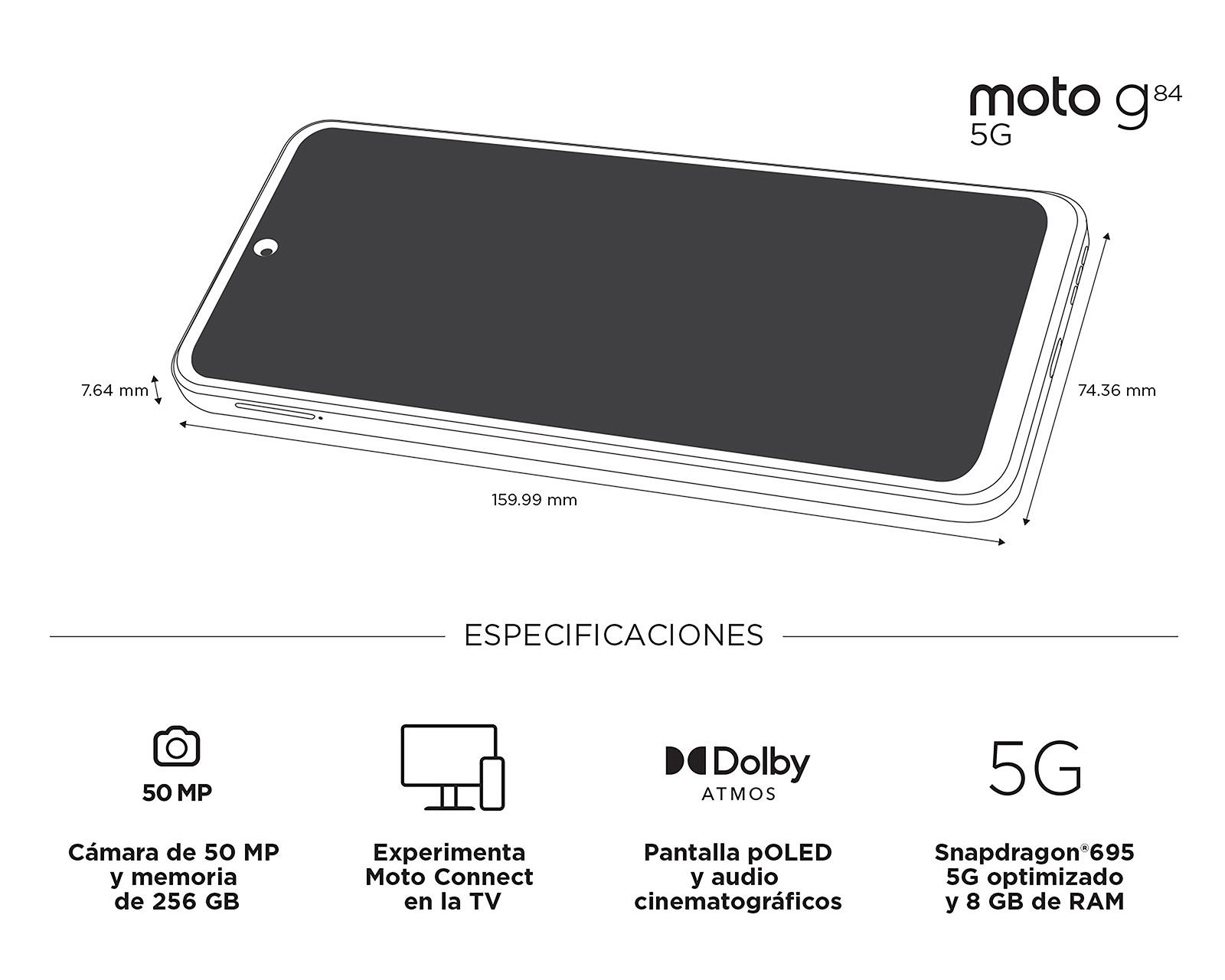 Foto 8 pulgar | Foto 7 | Telcel Motorola Moto G84 256 GB Azul