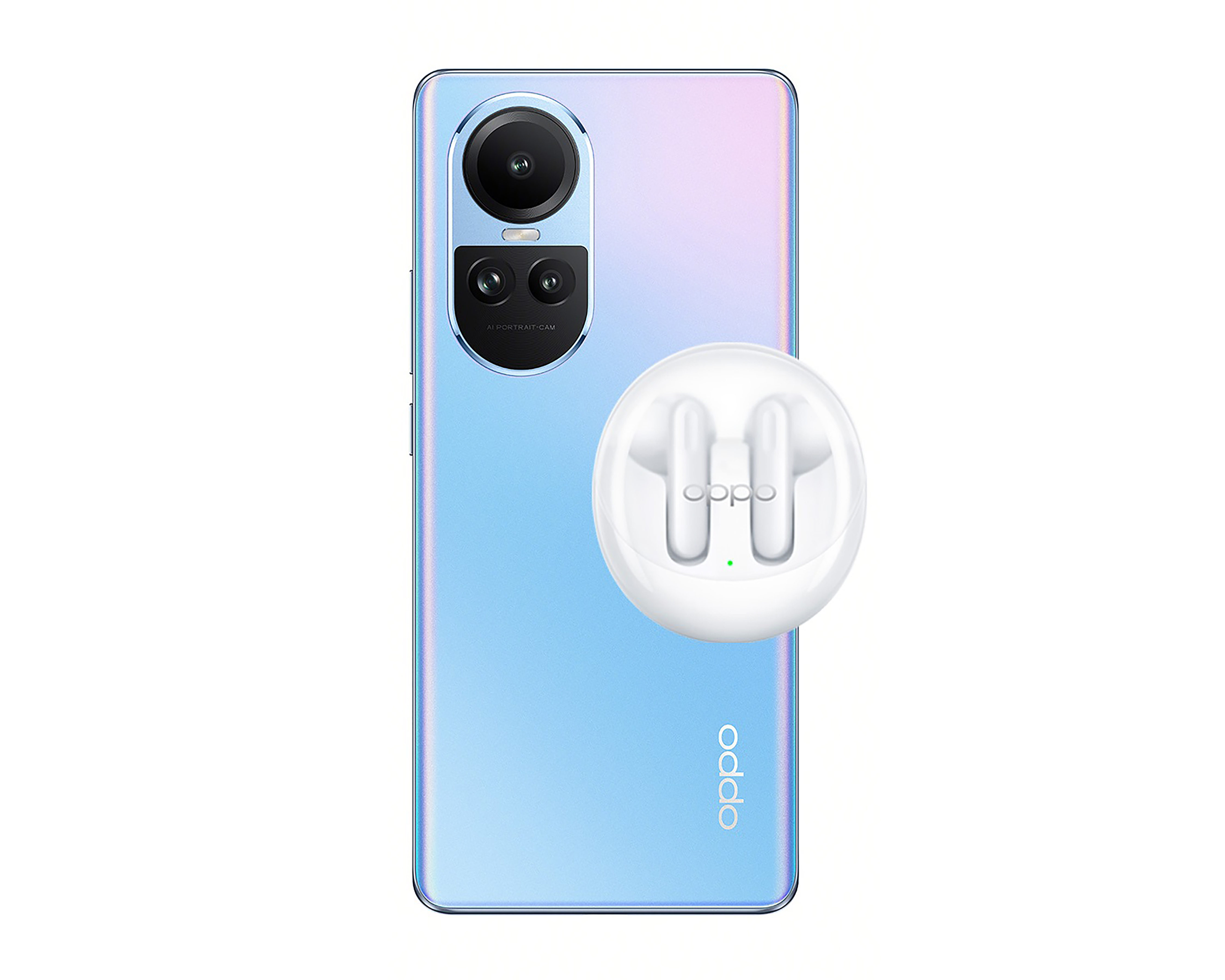 Foto 2 pulgar | Foto 1 | Celular Oppo Liberado Reno10 256 GB Azul + Audífonos