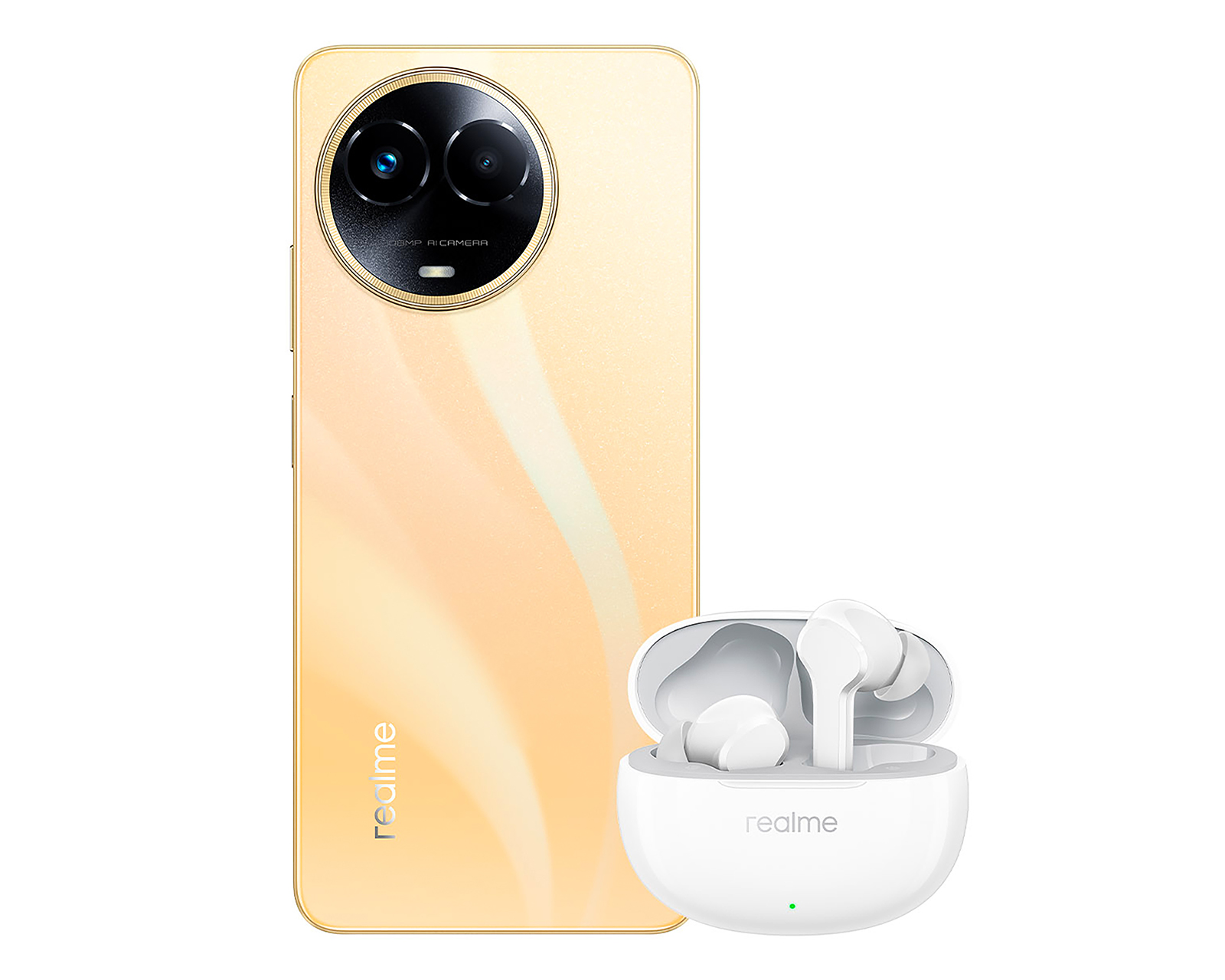 Foto 1 | Foto 1 | Telcel Realme 11 256 GB Dorado + Realme Buds T100