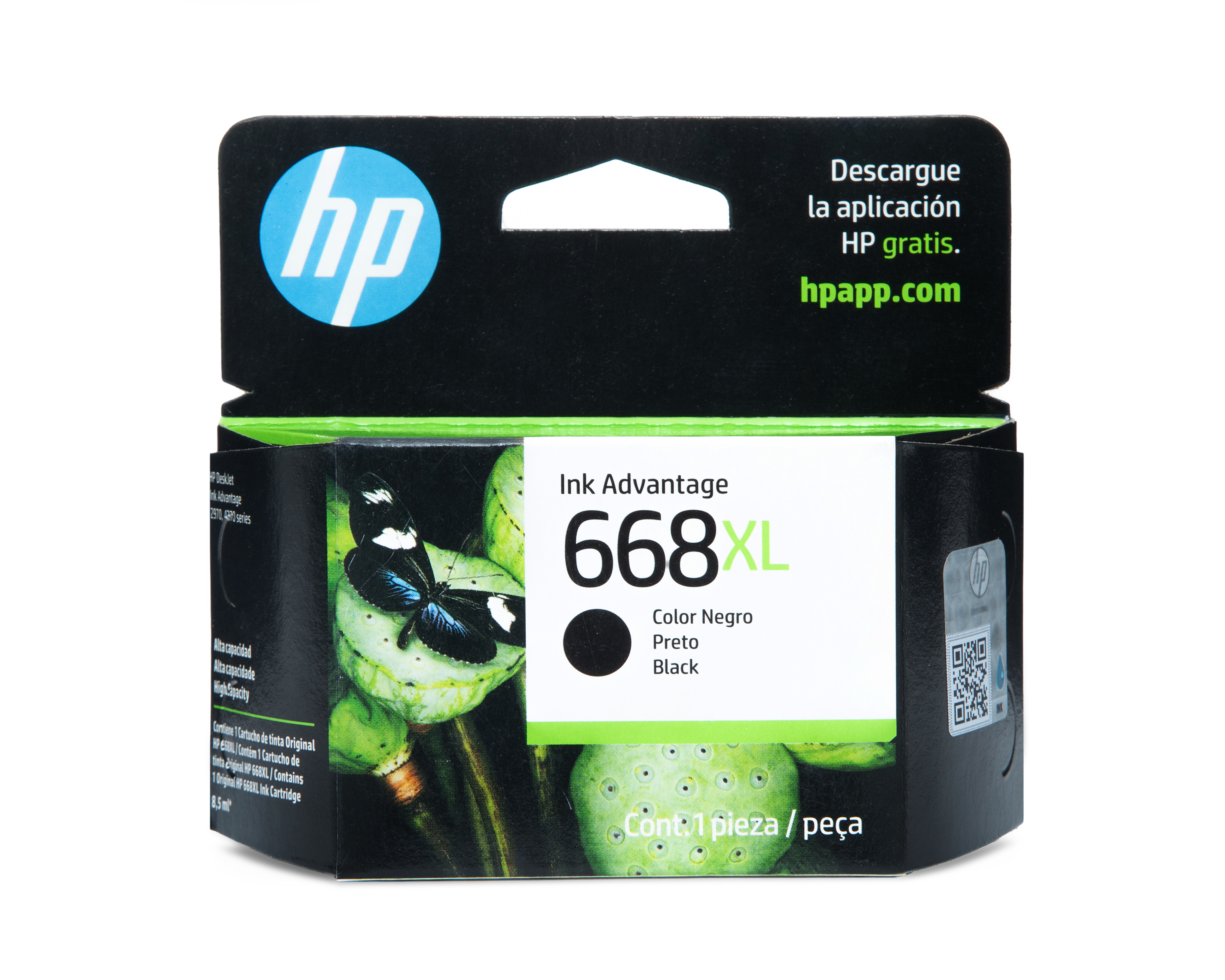 Cartucho de Tinta Original HP 668 XL Negra
