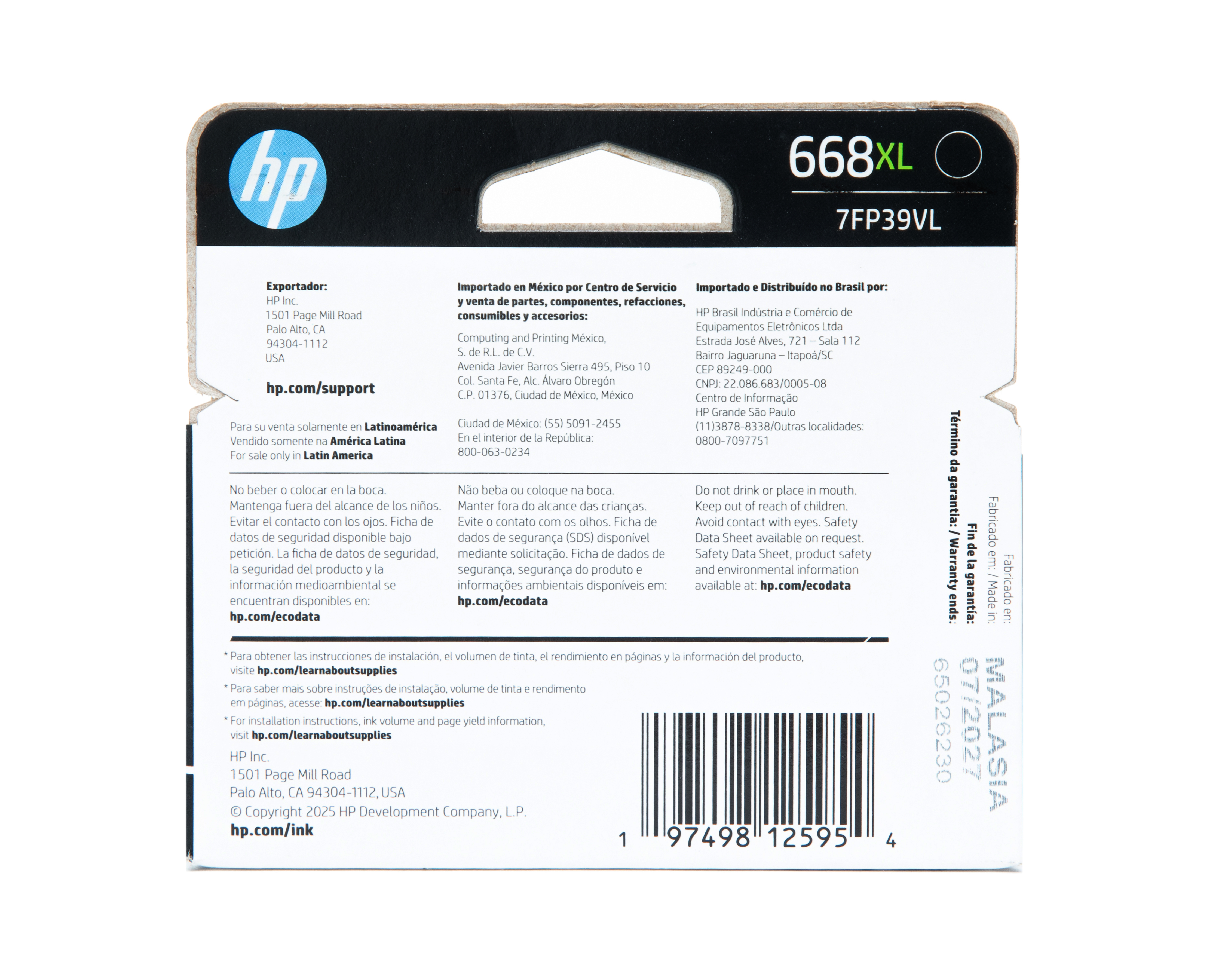 Foto 2 | Foto 2 | Cartucho de Tinta Original HP 668 XL Negra