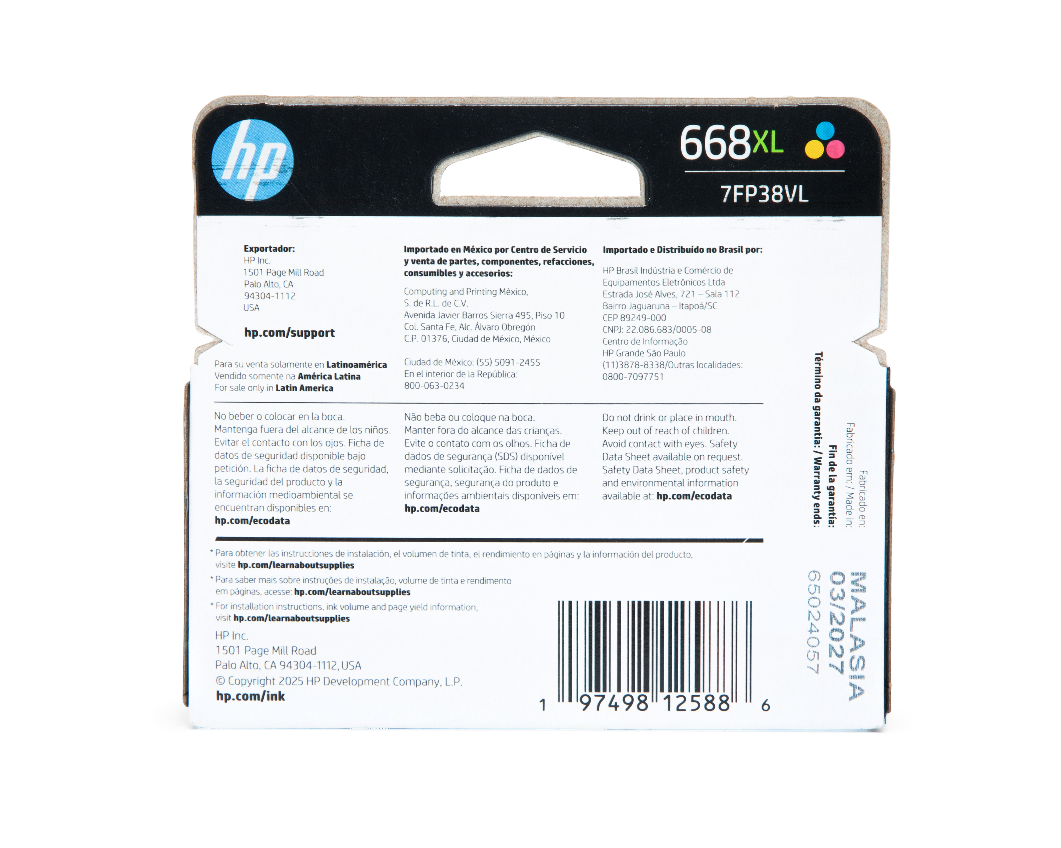 Foto 3 pulgar | Foto 2 | Cartucho de Tinta Original HP 668 XL Tricolor
