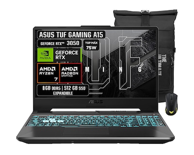 Foto 1 | Foto 1 | Laptop Gamer ASUS TUF Gaming A15 15.6 Pulgadas NVIDIA GeForce RTX 3060 8 GB RAM 512 GB SSD Negra