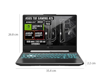 Foto 9 | Foto 9 | Laptop Gamer ASUS TUF Gaming A15 15.6 Pulgadas NVIDIA GeForce RTX 3060 8 GB RAM 512 GB SSD Negra