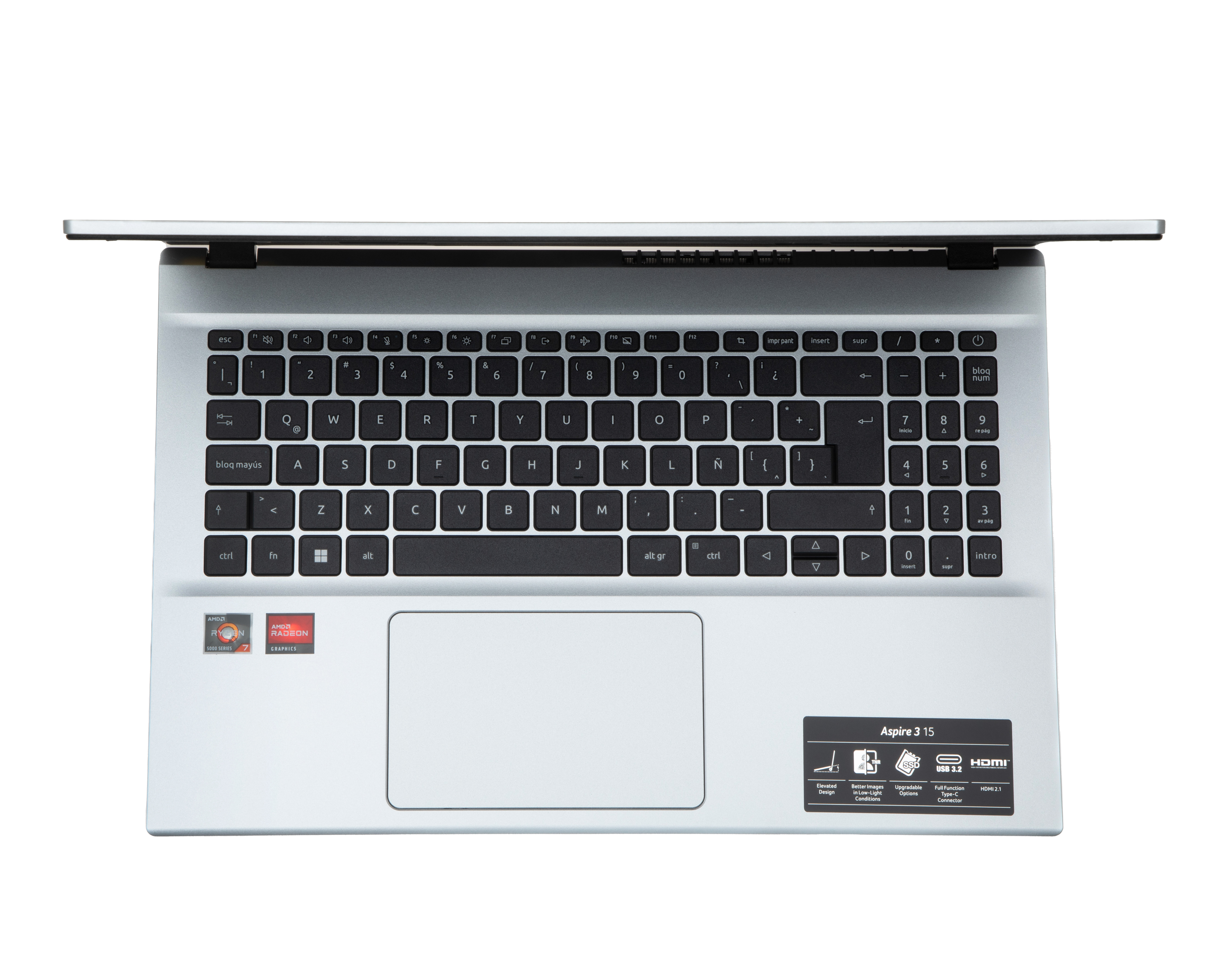 Foto 4 pulgar | Foto 3 | Laptop Acer A315-44P-R3D1 15.6" Windows AMD Ryzen 7 AMD RADEON 8 GB RAM 512 GB SSD Plata