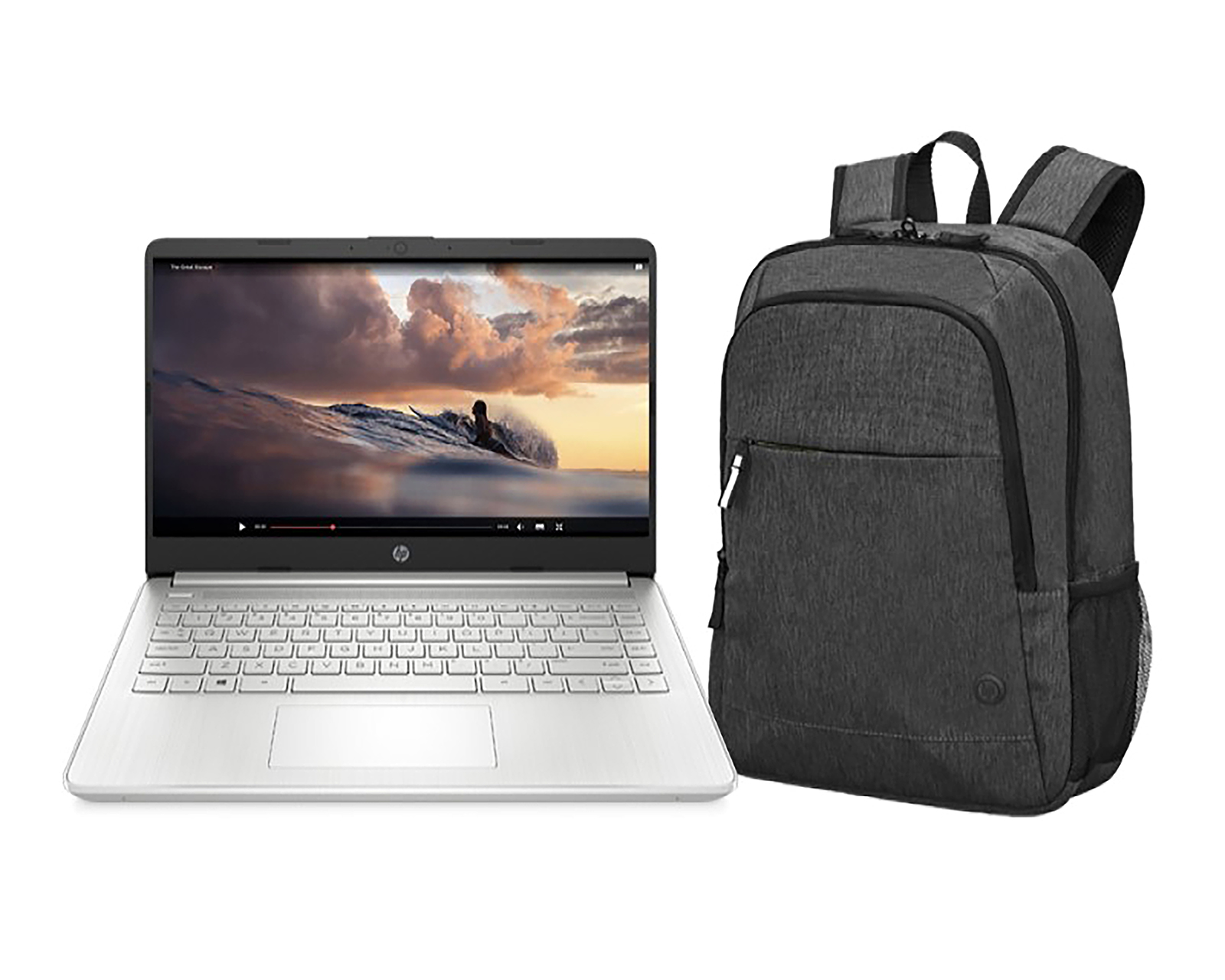 Laptop HP 14-DQ0519LA 14" Intel Celeron 4 GB RAM 128 GB SSD Gris + Mochila
