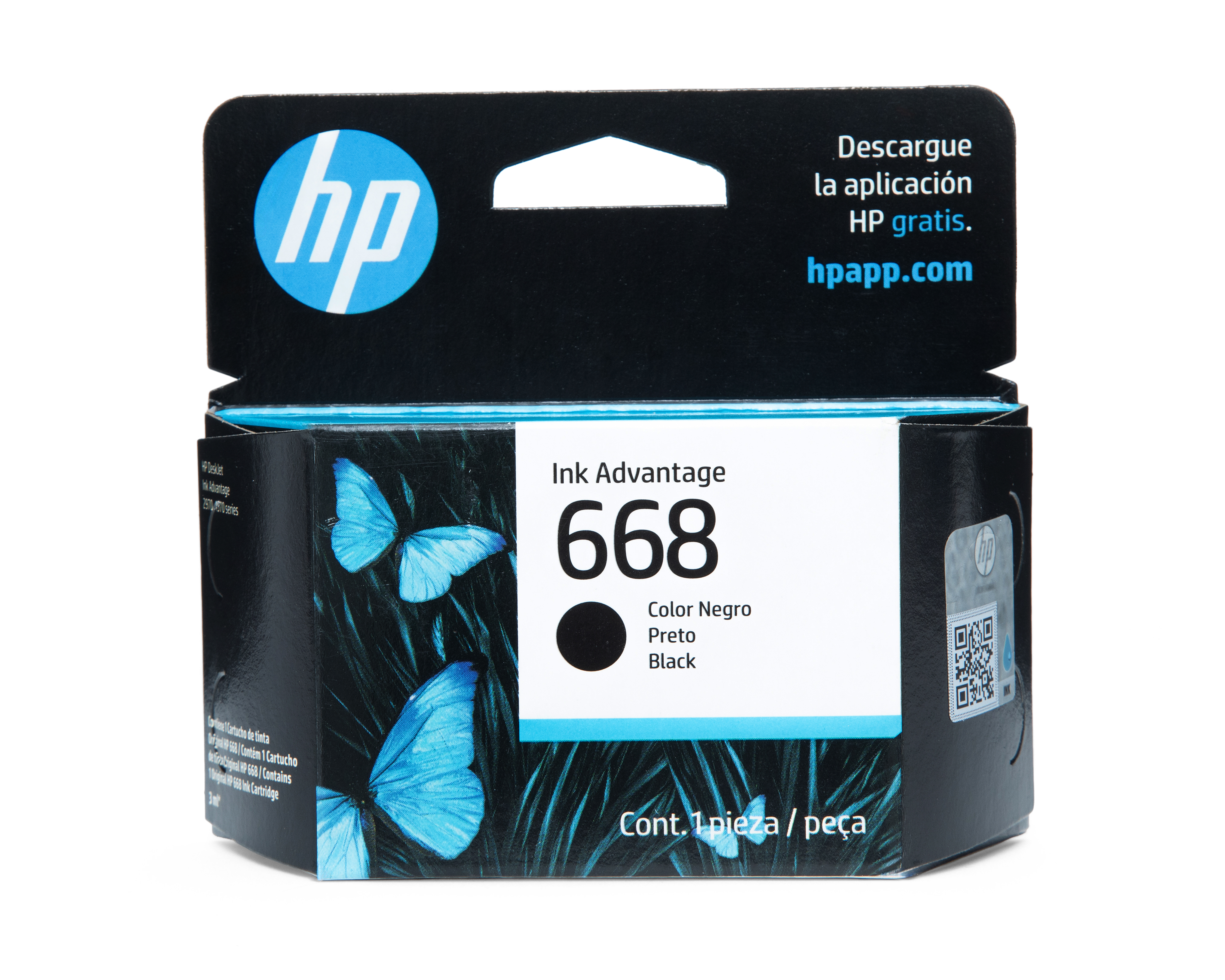 Cartucho de Tinta Original HP 668 Negra