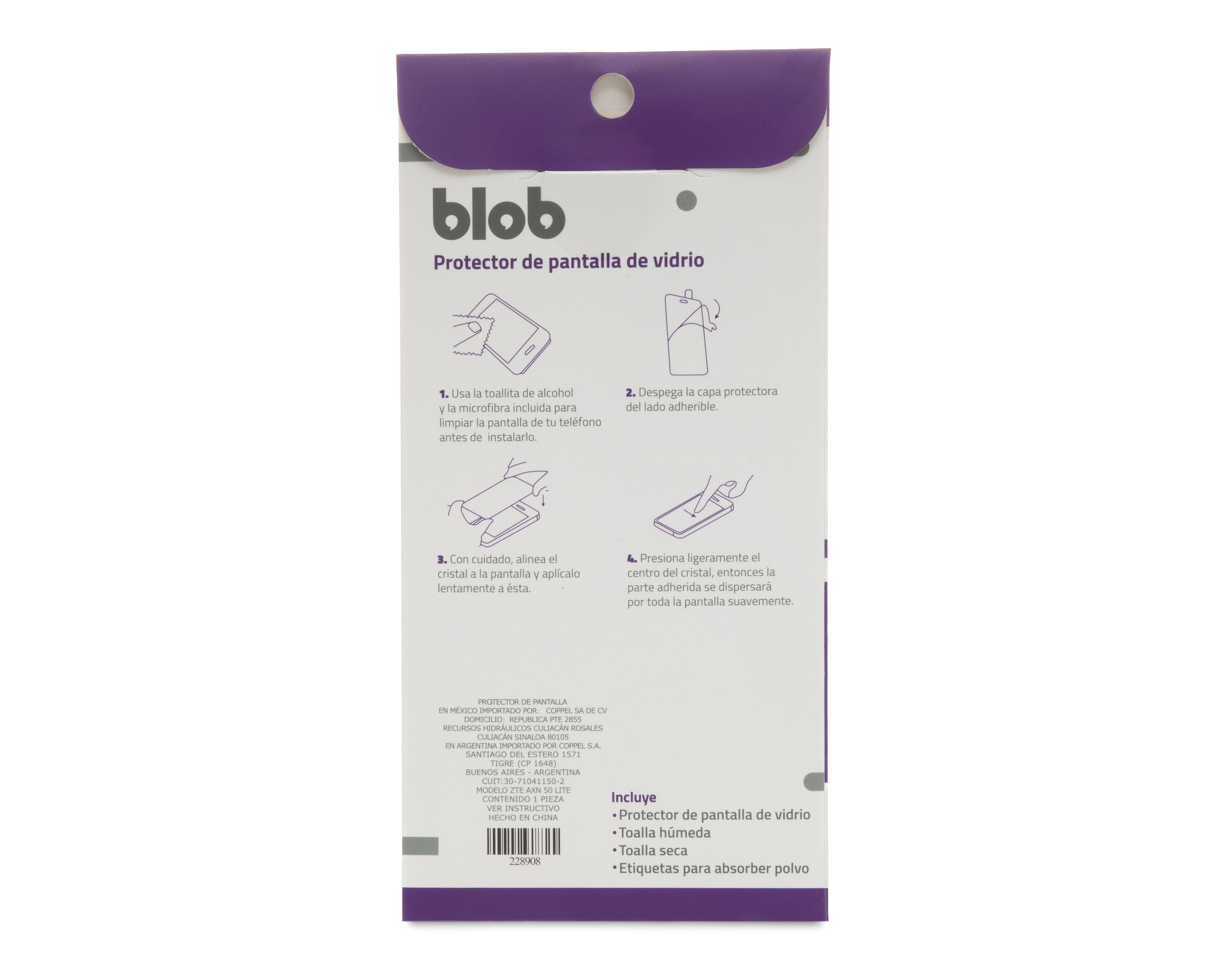 Foto 3 pulgar | Foto 2 | Protector de Pantalla Blob para ZTE Axon 50 Lite