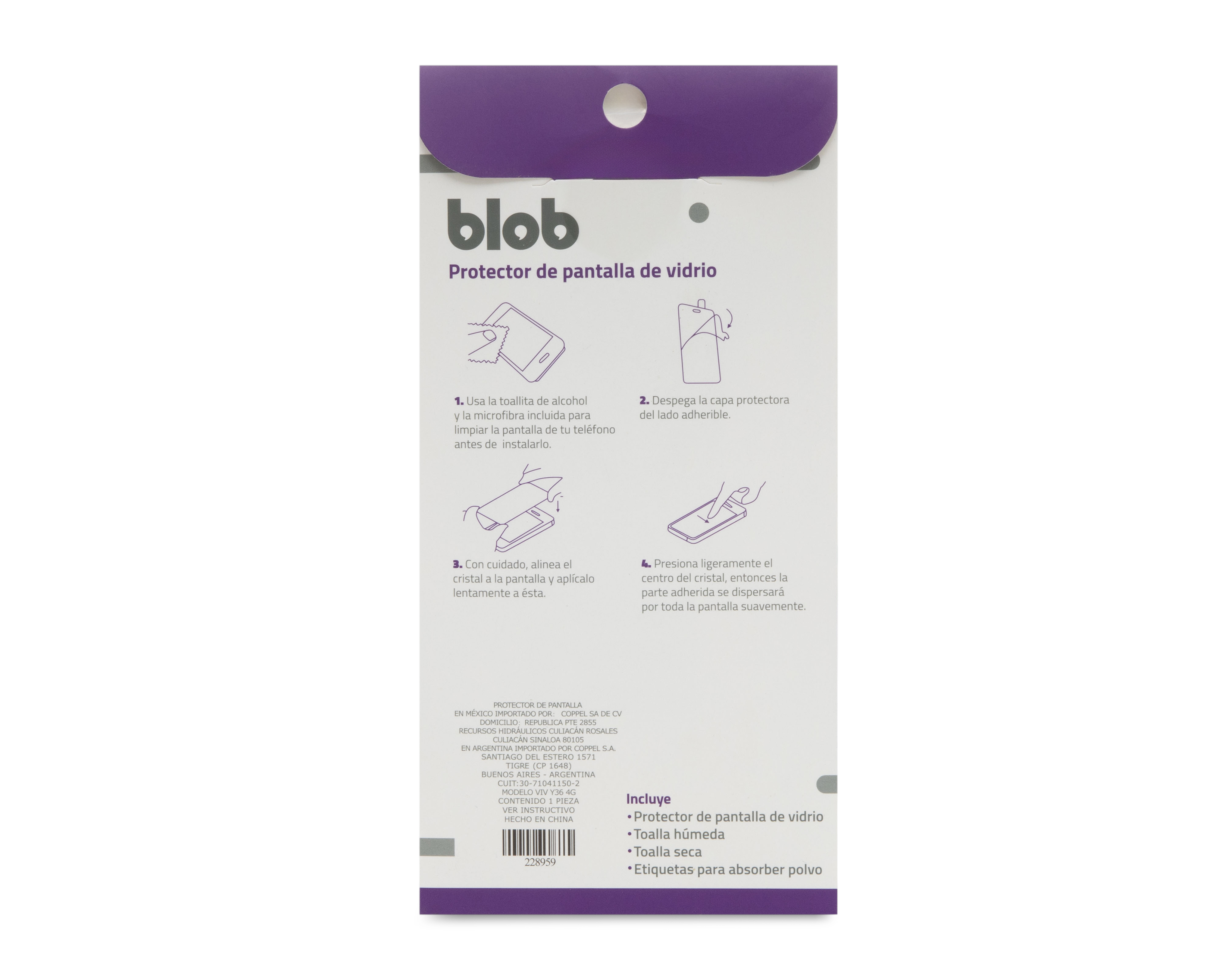 Foto 3 pulgar | Foto 2 | Protector de Pantalla Blob para Vivo Y36 4G