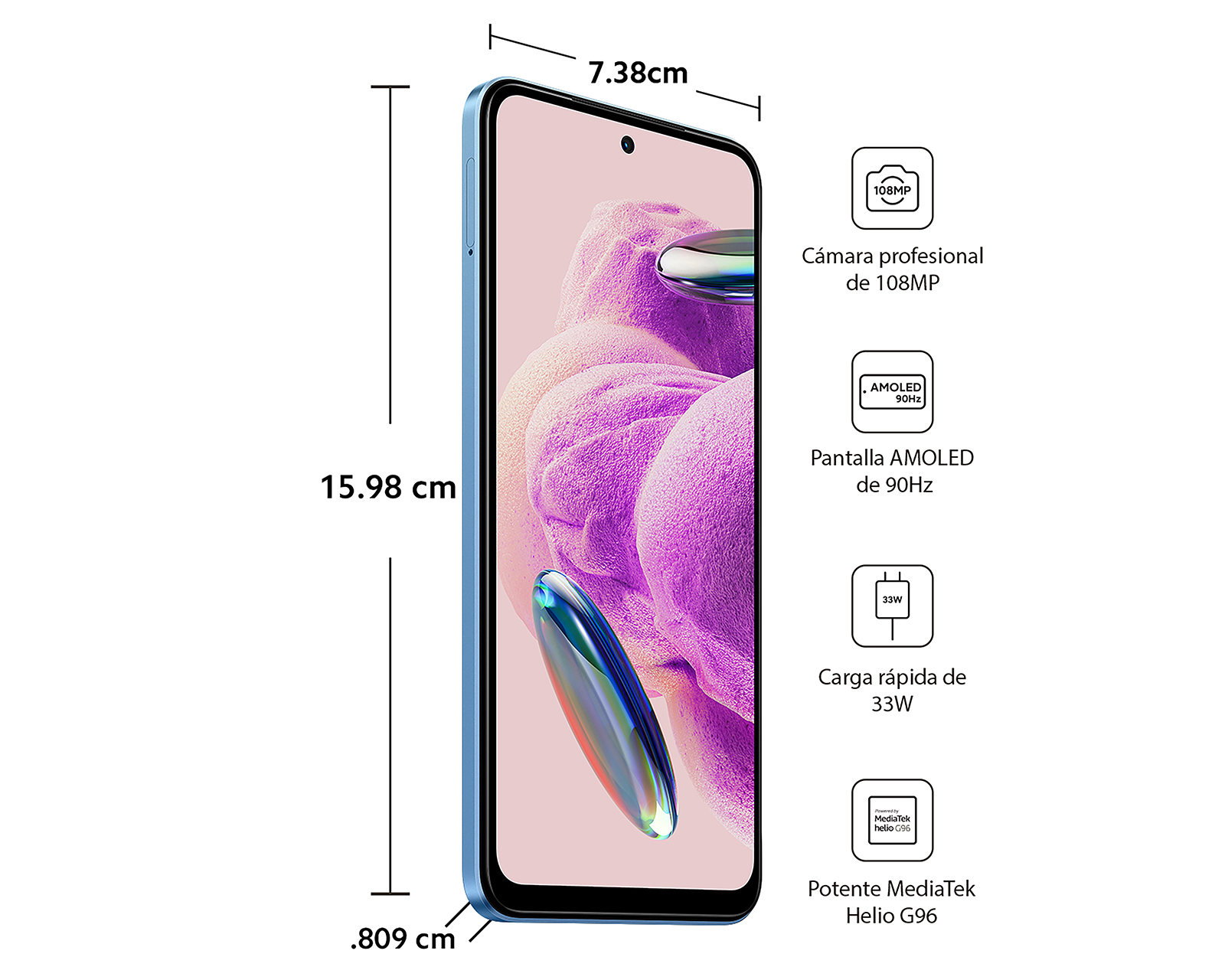 Foto 8 | Foto 8 | Celular Xiaomi Liberado Redmi Note 12S 256 GB Azul