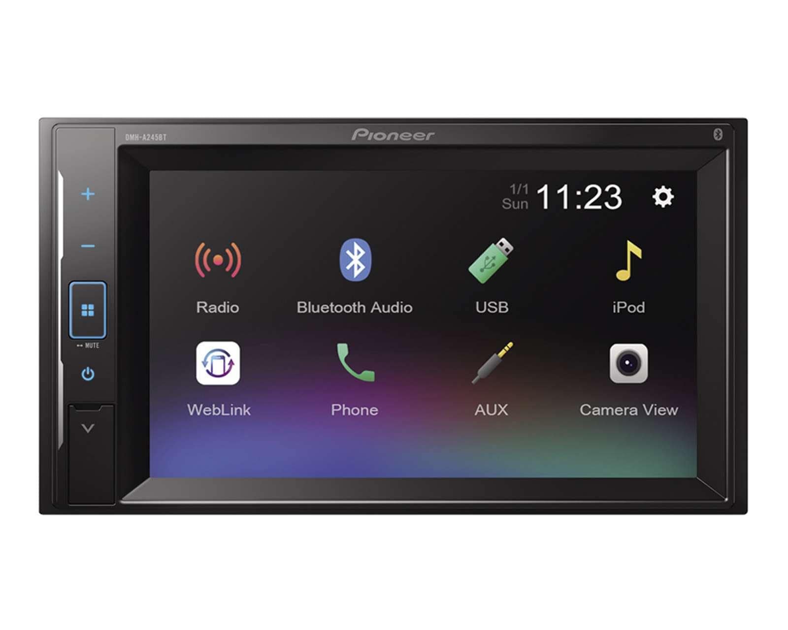 Autoestéreo Pioneer Multimedia Sin CD DMH-A245BT de 6.2" Bluetooth Compatible con iOS y Android Negro