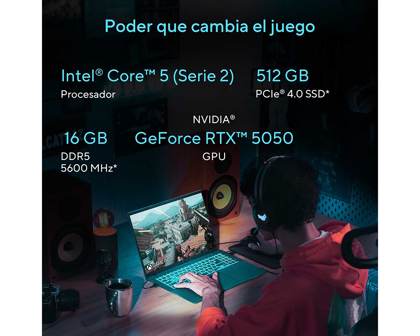 Foto 3 pulgar | Foto 2 | Laptop Gamer Asus Gaming V16 16 Pulgadas NVIDIA GeForce RTX 5050 16 GB RAM 512 GB SSD Negra