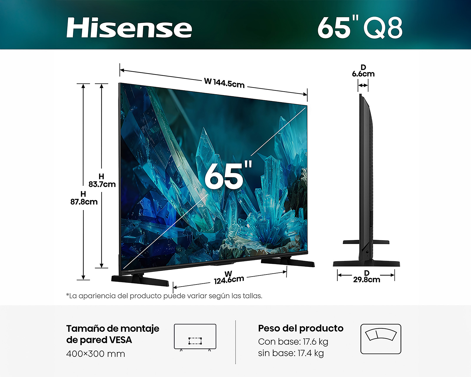 Foto 10 | Foto 10 | Pantalla Smart TV Hisense QLED 65 Pulgadas 4K 65QD8SV