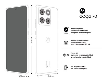 Foto 10 | Foto 10 | Telcel Motorola Edge 70 512 GB Gris
