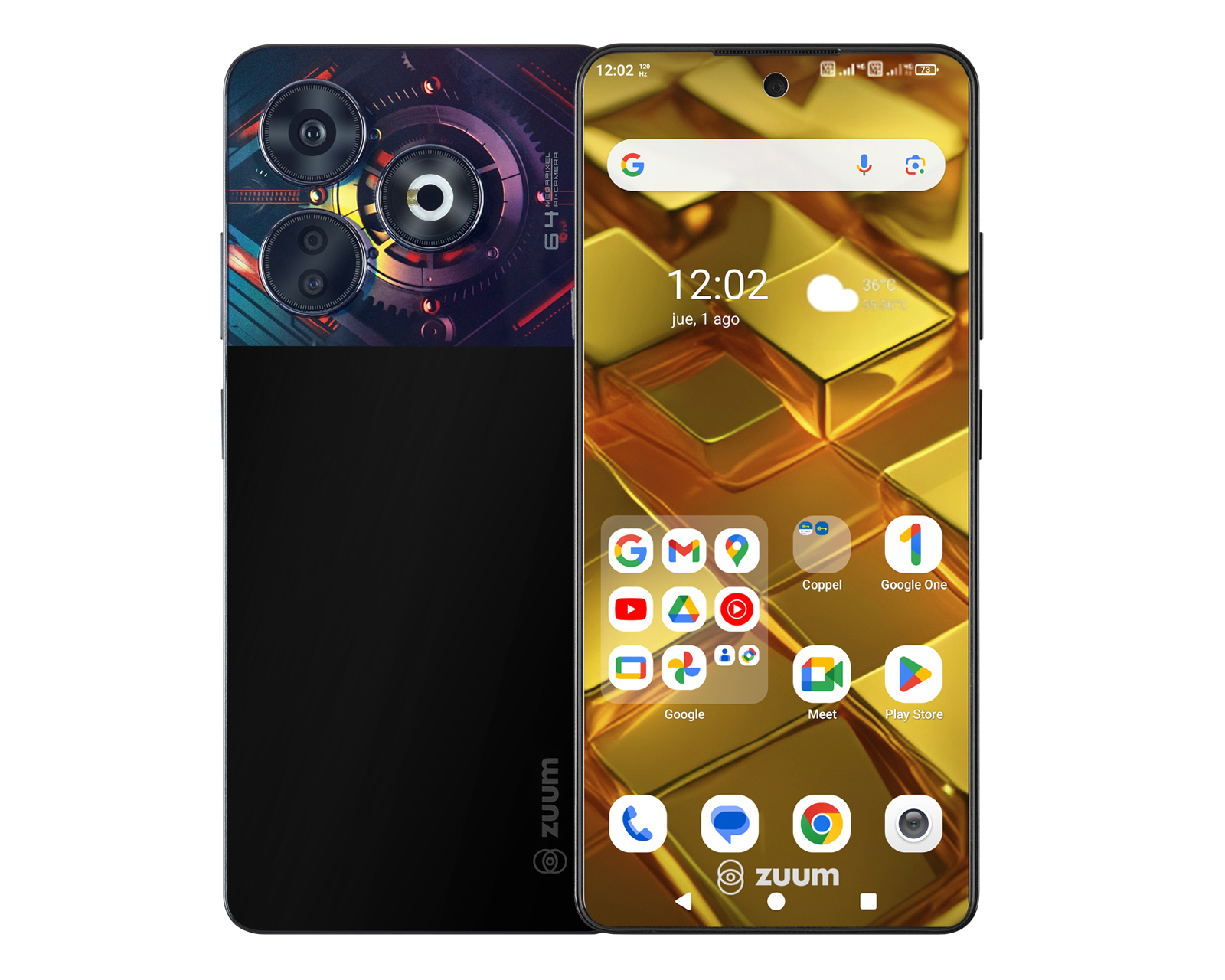 Celular Zuum Liberado SENS G 256 GB Negro + Audífonos
