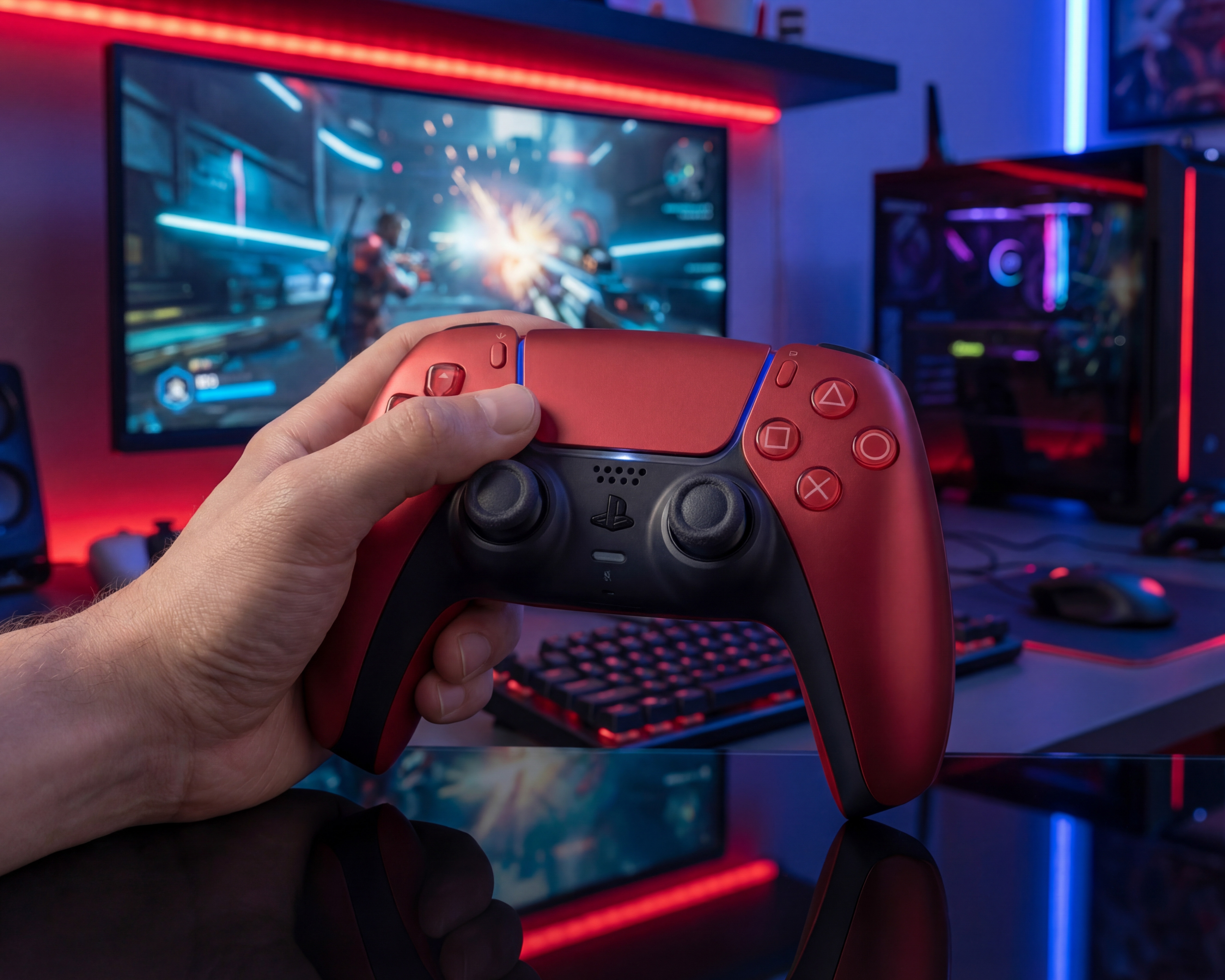 Foto 6 pulgar | Foto 5 | Control Inalámbrico para PlayStation 5 Dualense Volcanic Red