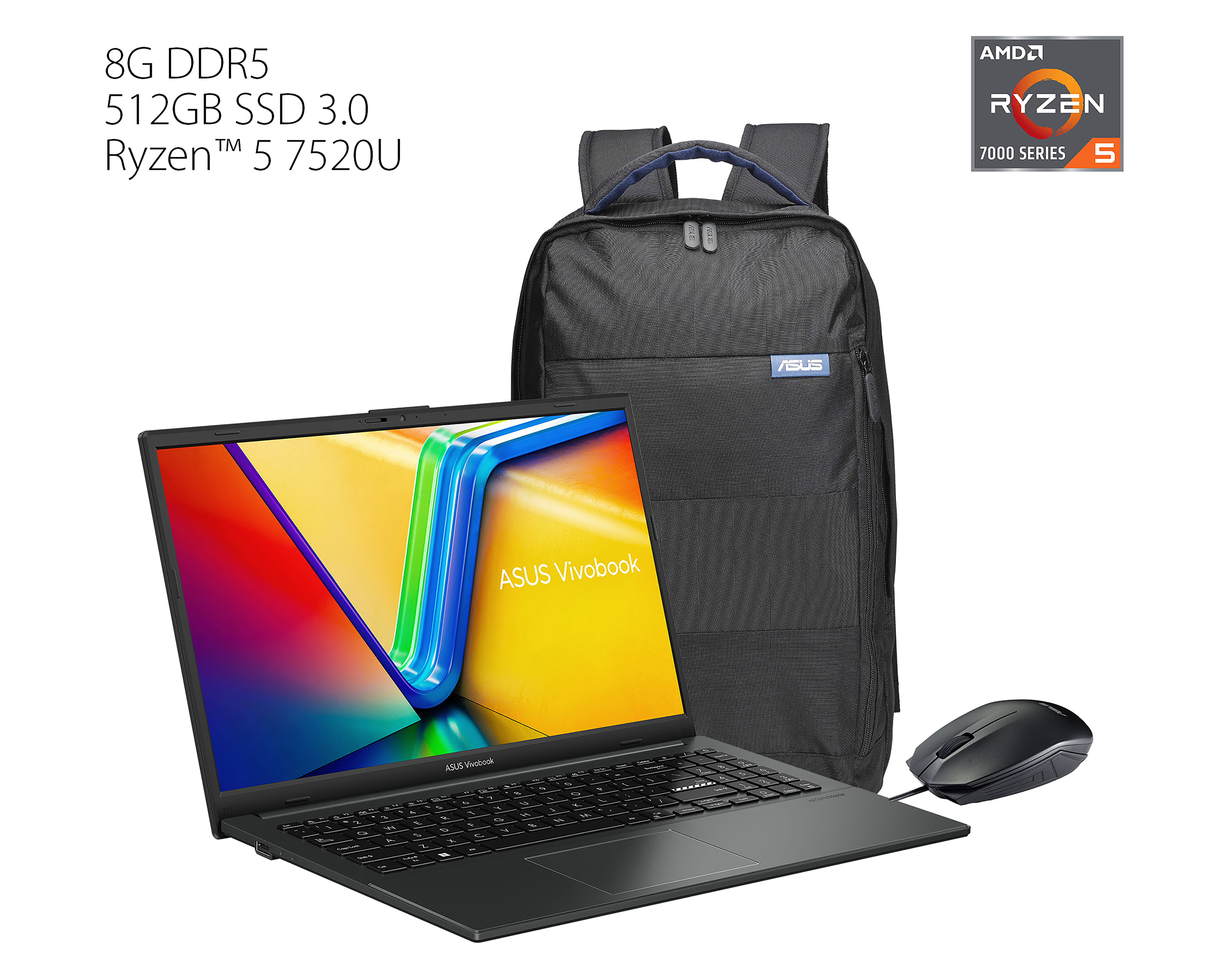 Foto 6 | Foto 6 | Laptop Asus Vivobook E1504FA-NJ601W 15.6" Windows 11 AMD Ryzen 5 8 GB RAM 512 GB SSD Negra