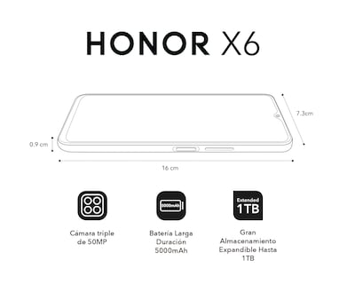 Foto 9 | Foto 9 | Celular Honor Liberado X6 64 GB Plata