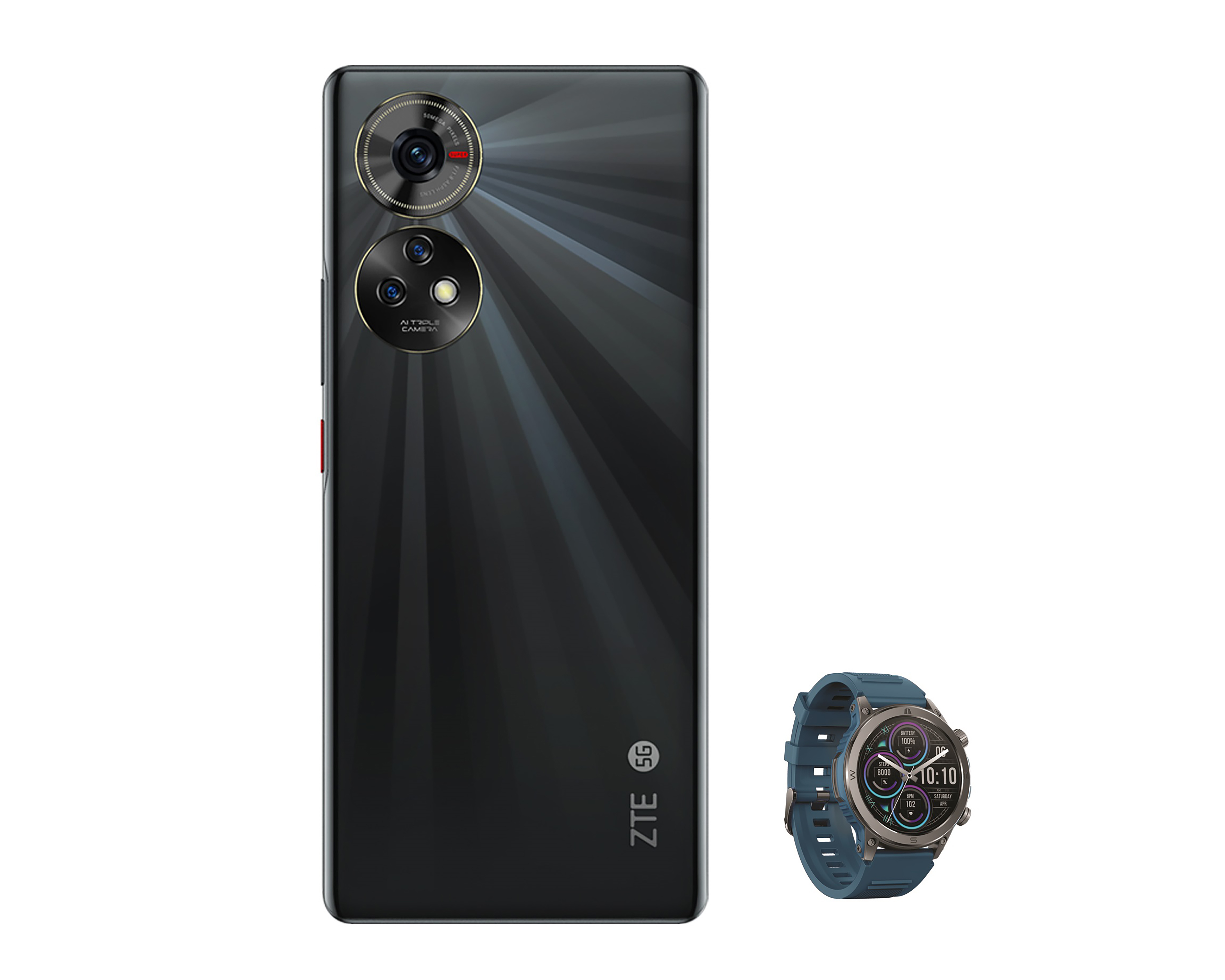 Foto 1 | Foto 1 | Telcel ZTE Axon 50 256 GB Negro + Smartwatch