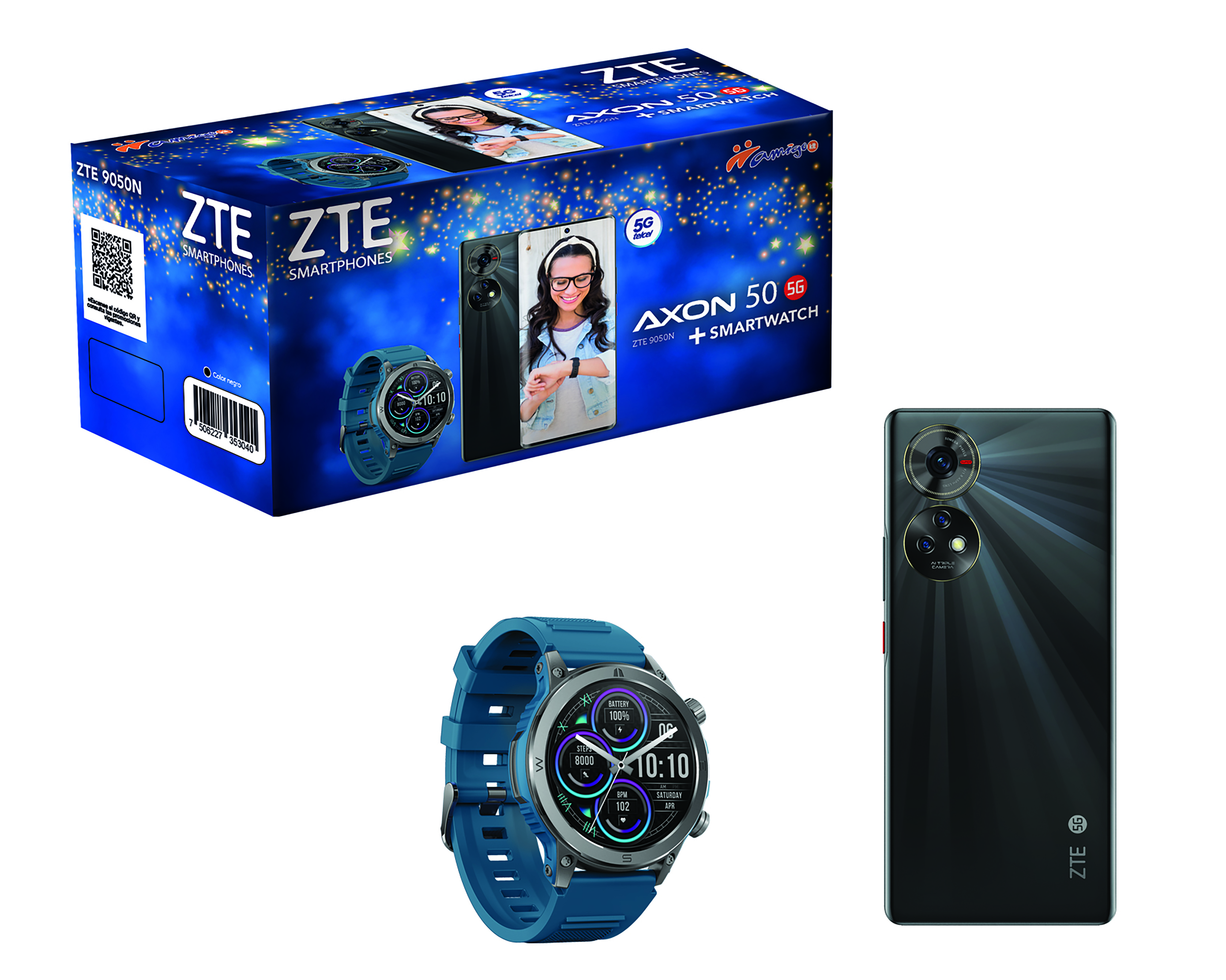 Foto 6 pulgar | Foto 5 | Telcel ZTE Axon 50 256 GB Negro + Smartwatch