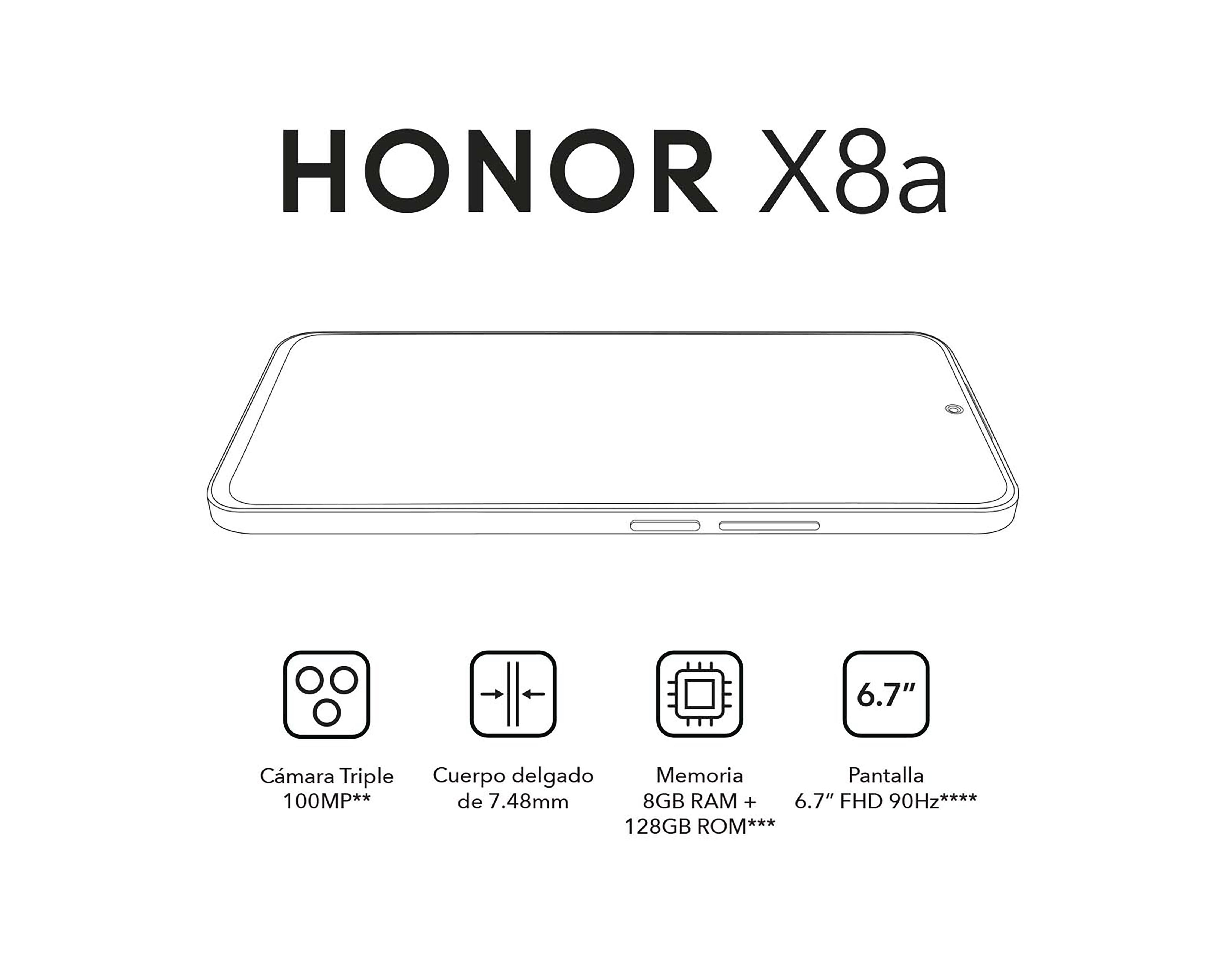 Foto 8 | Foto 8 | Celular Honor Liberado X8A 128 GB Plata