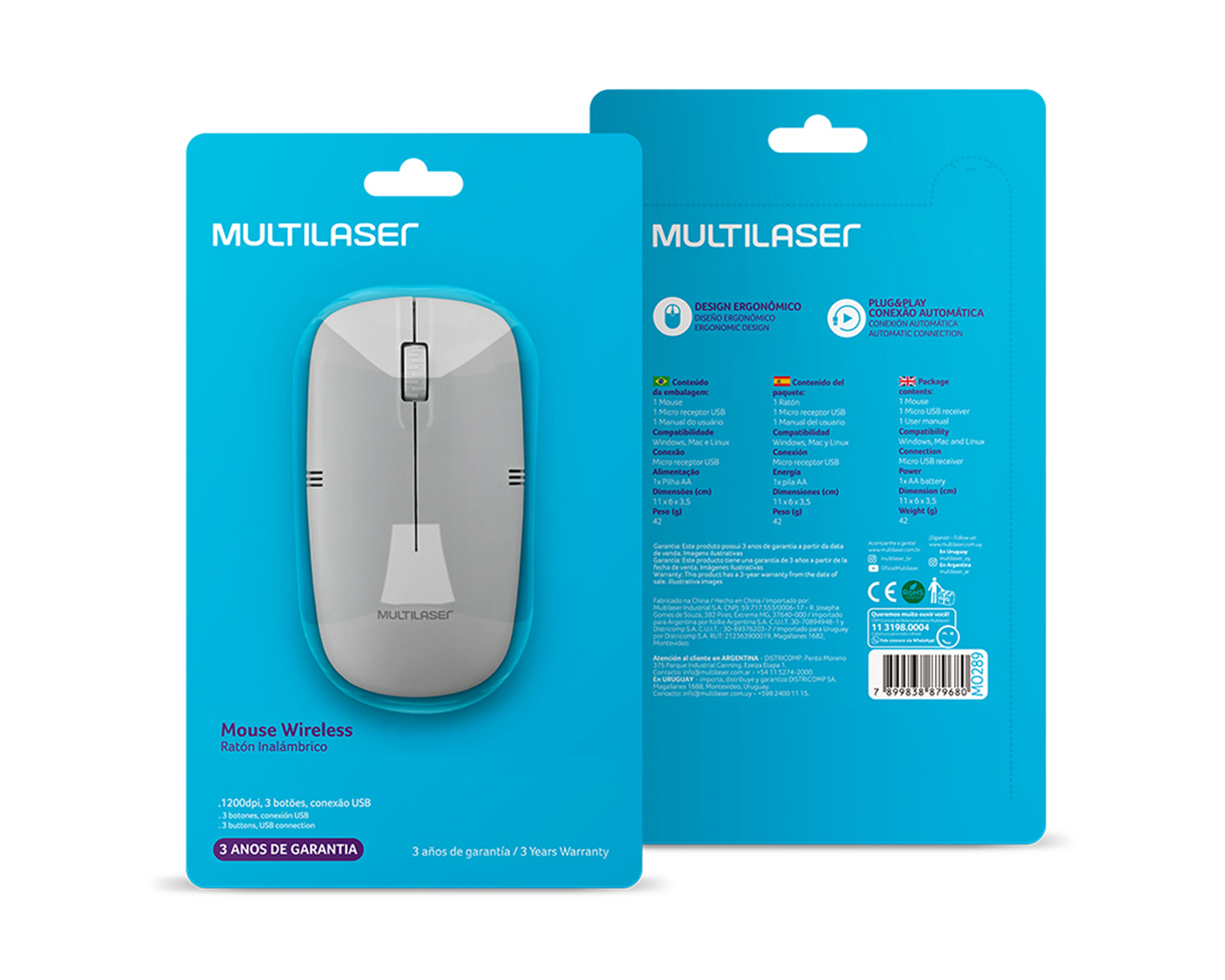 Foto 4 pulgar | Foto 3 | Mouse Inalámbrico Multiláser MO287