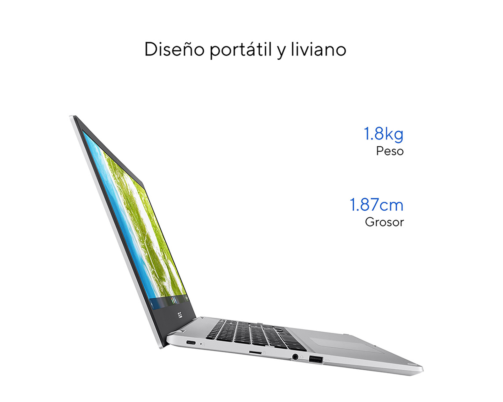 Foto 8 pulgar | Foto 7 | Laptop Asus Chromebook 15.6" Chrome Os Intel Celeron 8 GB RAM 128 GB eMMC Plata