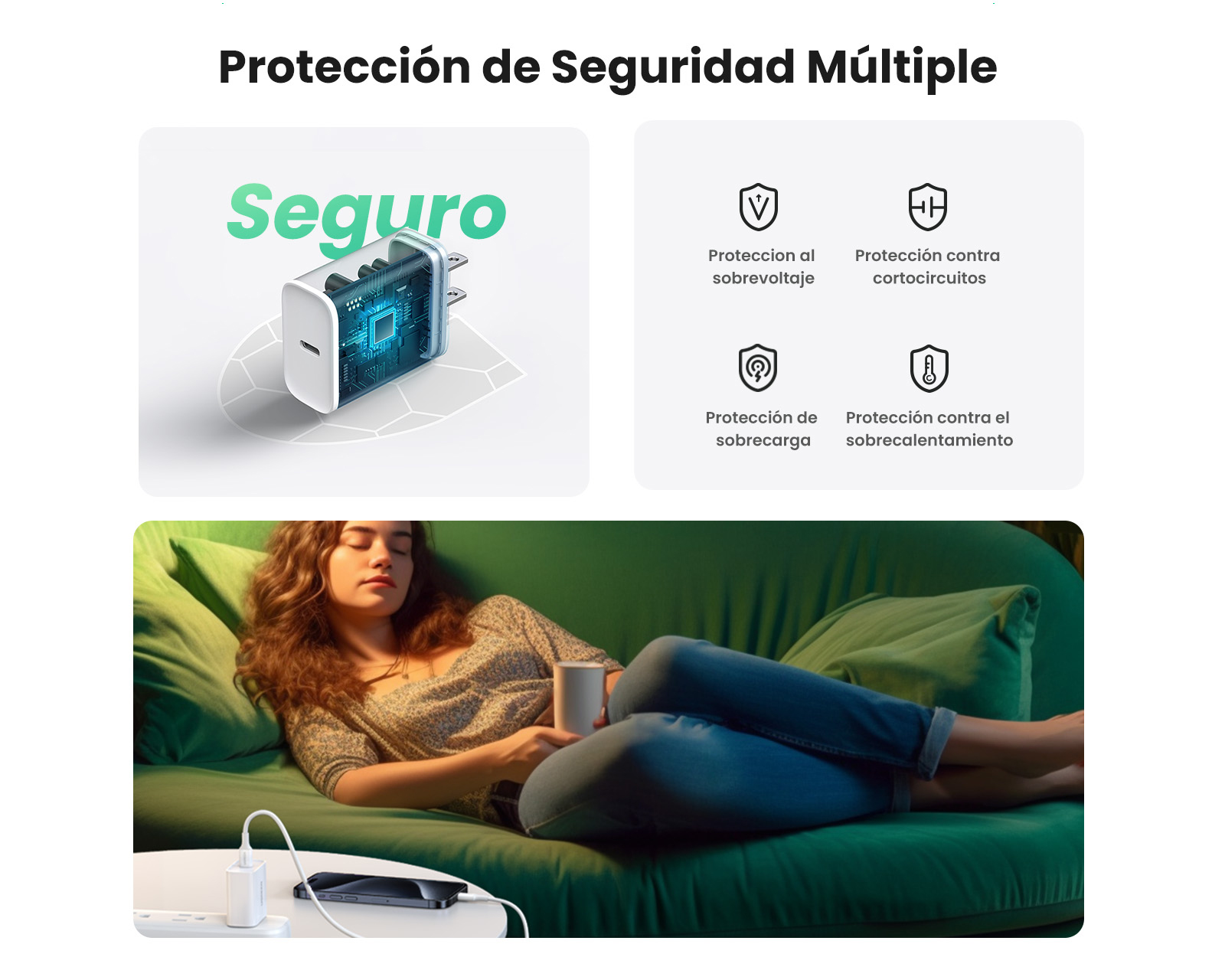 Foto 5 pulgar | Foto 4 | Cargador USB-C a USBC Ugreen 20 W Carga rápida