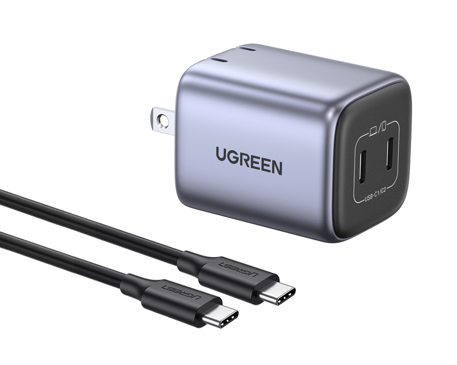 Foto 2 pulgar | Foto 1 | Cargador USB-C a USB-C Ugreen 45 W Carga Rápida