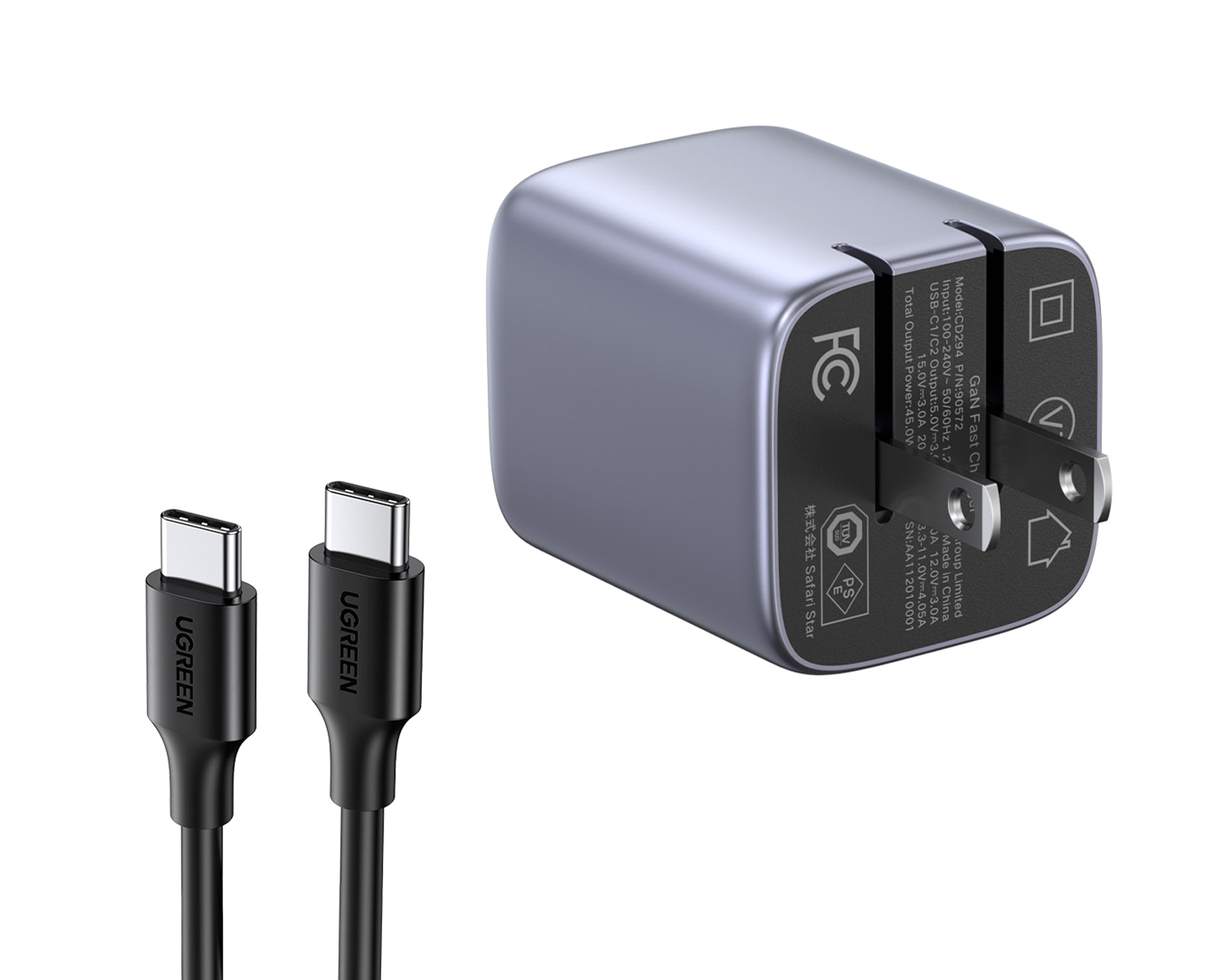 Foto 3 pulgar | Foto 2 | Cargador USB-C a USB-C Ugreen 45 W Carga Rápida