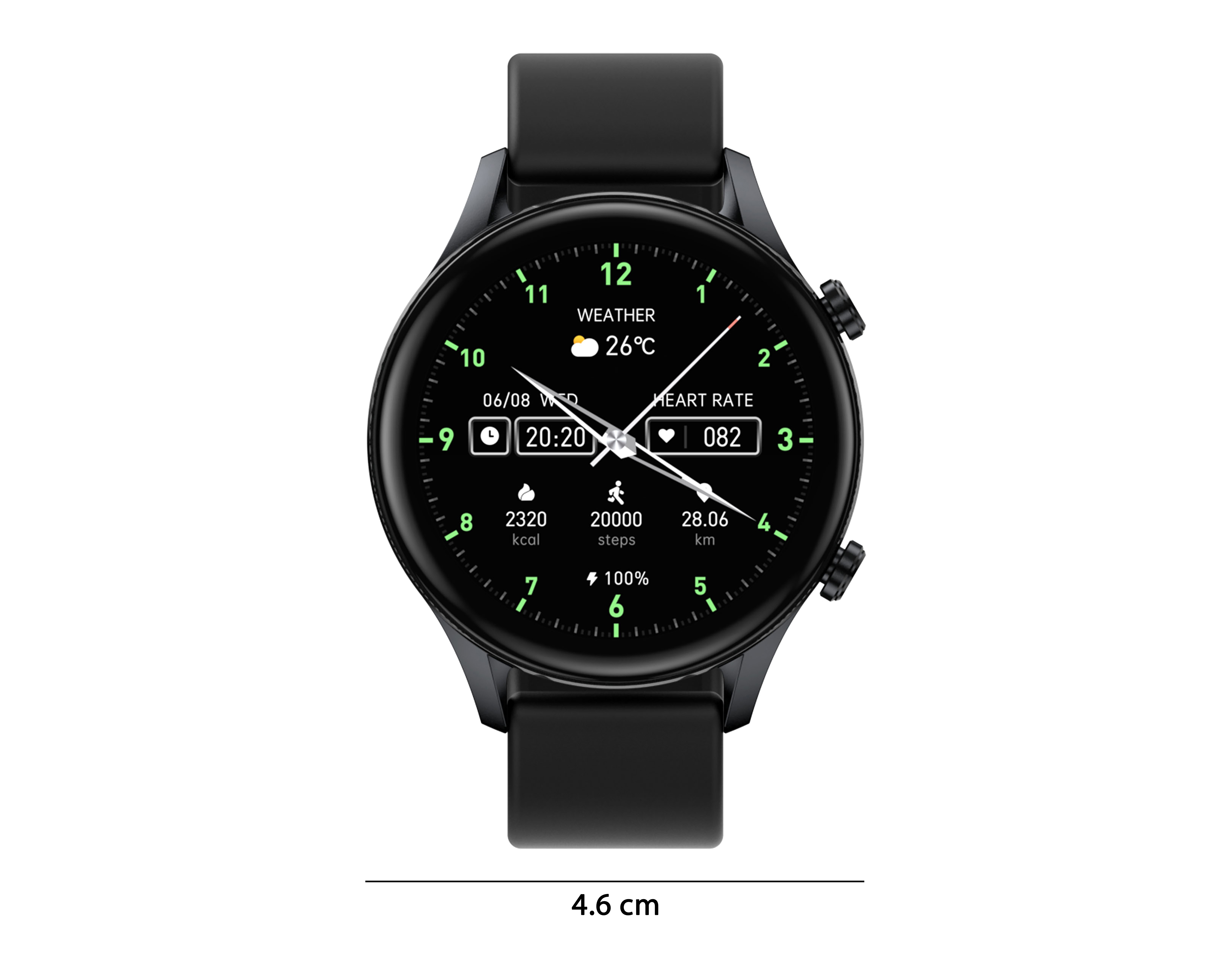 Foto 6 | Foto 6 | Smartwatch EVL SW170 46 mm Resistente al Agua Negro