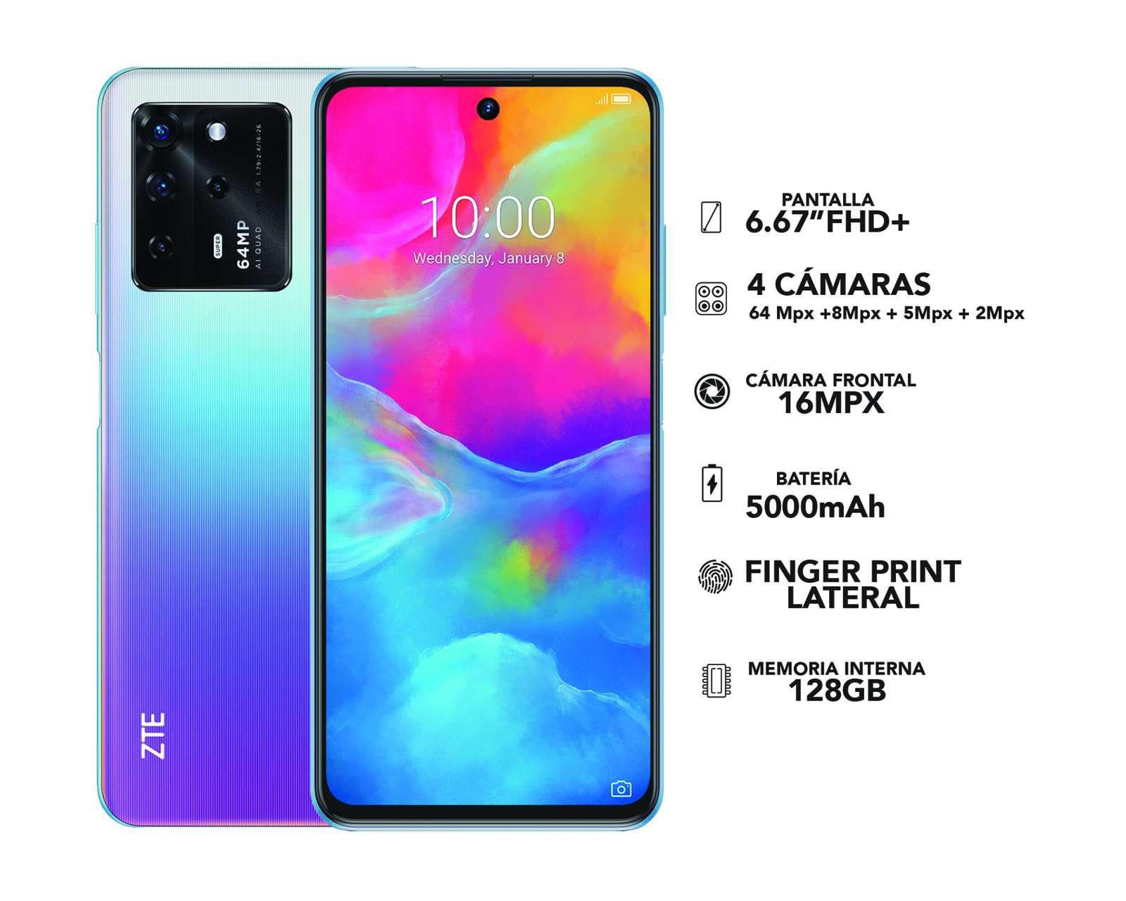 Foto 7 | Foto 7 | Telcel ZTE Blade V30 128 GB Azul