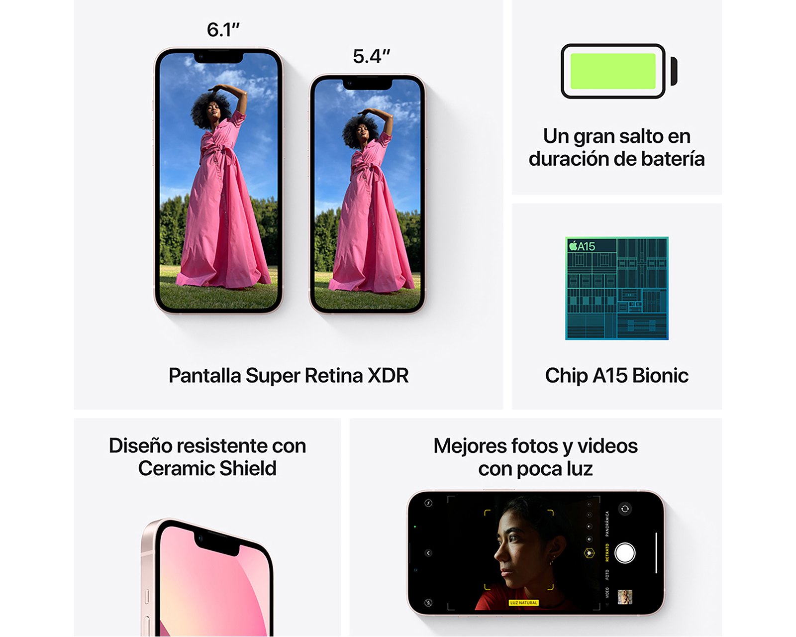 Foto 5 | Foto 5 | Celular Apple iPhone 13 Liberado 128 GB Rosa