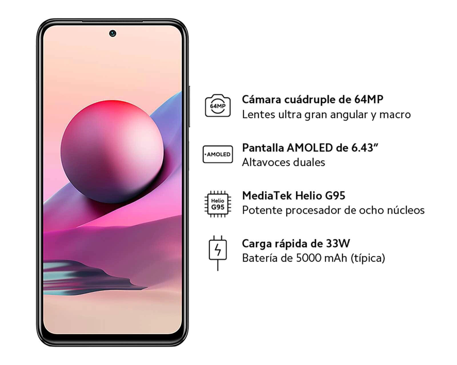 Foto 6 | Foto 6 | Celular Xiaomi Liberado Redmi Note 10S 128 GB Negro