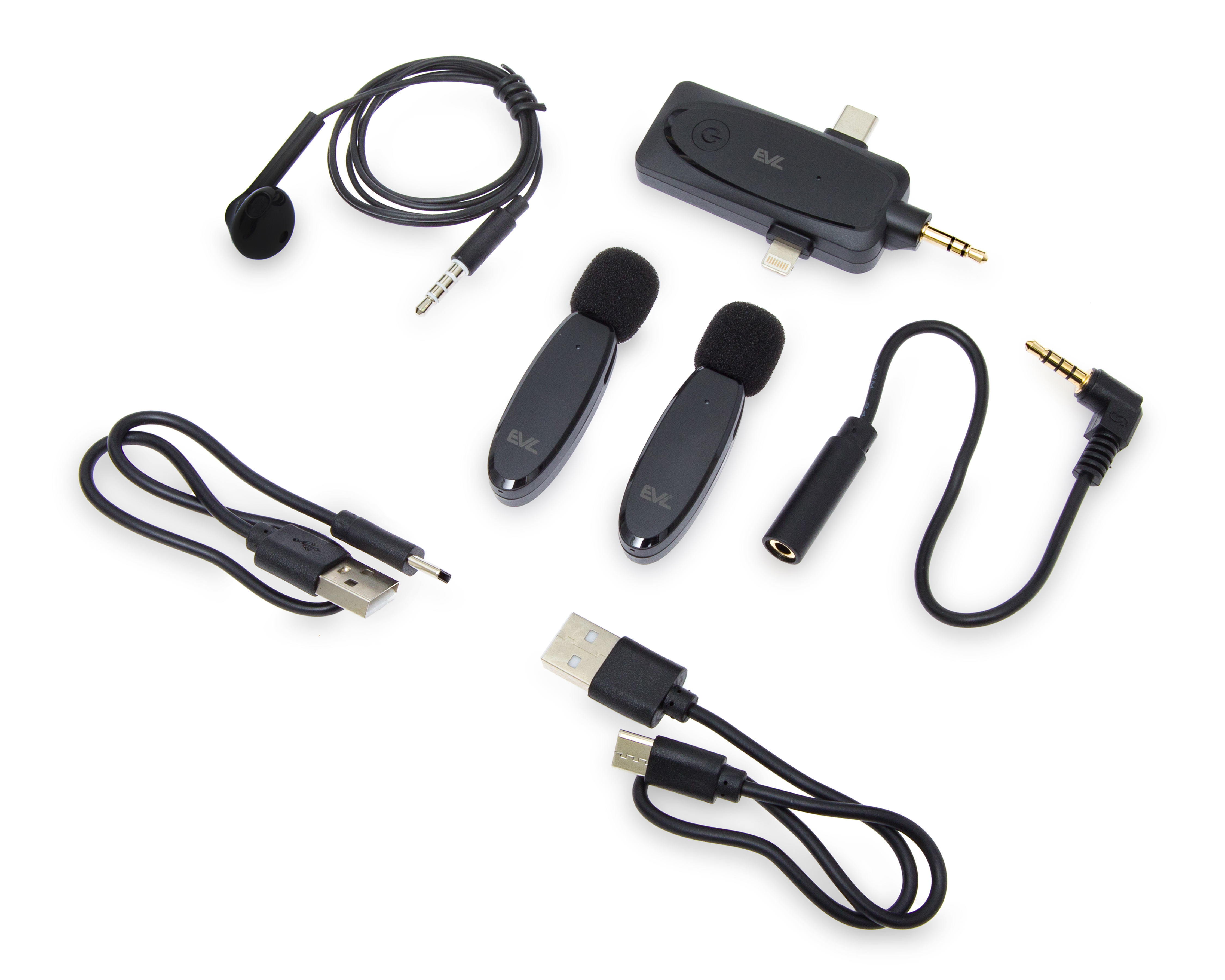 Kit de Micrófonos Inalámbricos EVL LM-AP003-2 Negro