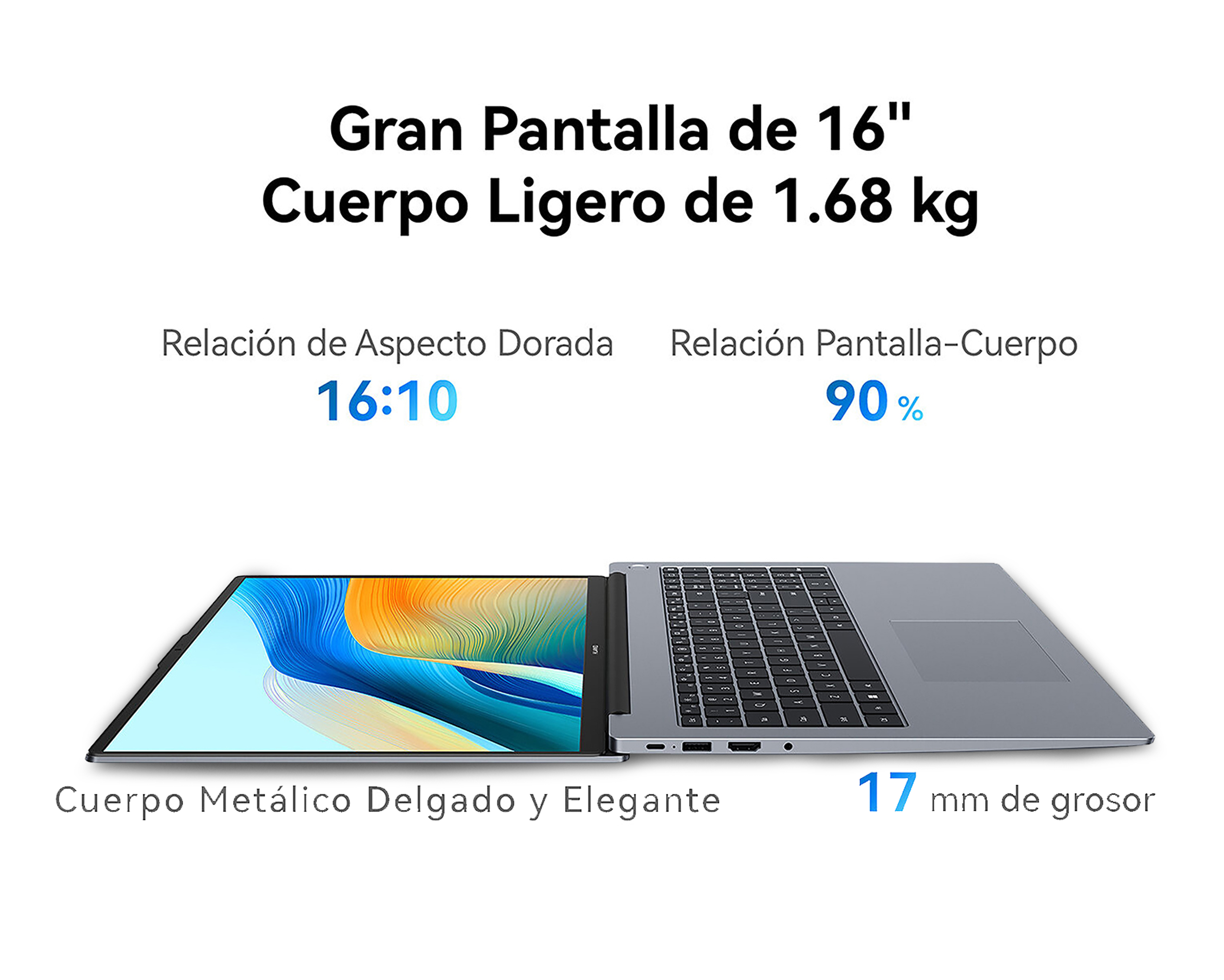 Foto 3 pulgar | Foto 2 | Laptop Huawei Matebook D16 16" Windows 11 Intel Core i5 16 GB RAM 1 TB SSD Gris