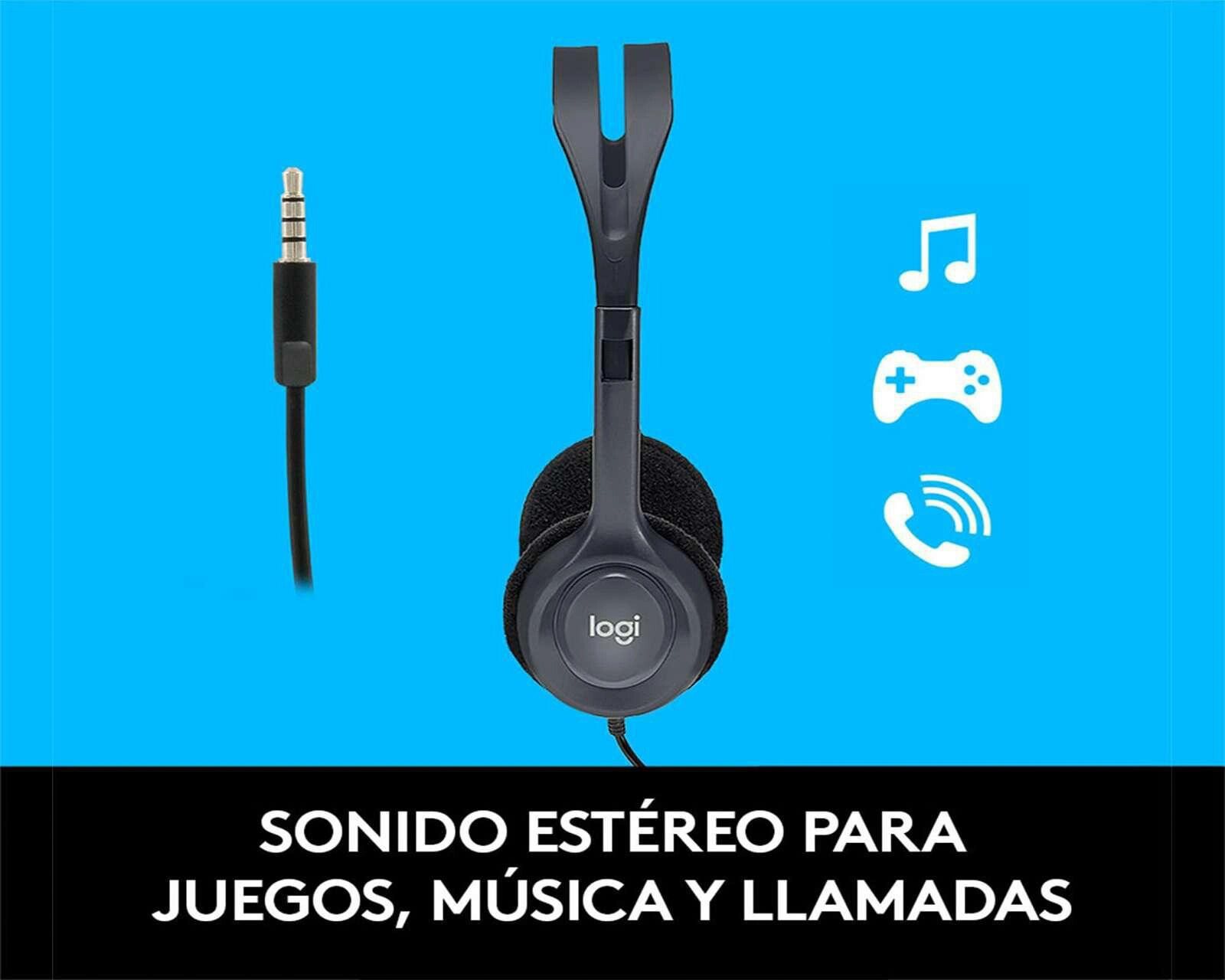 Foto 3 pulgar | Foto 2 | Audífonos de Diadema Logitech con Micrófono 981-000612