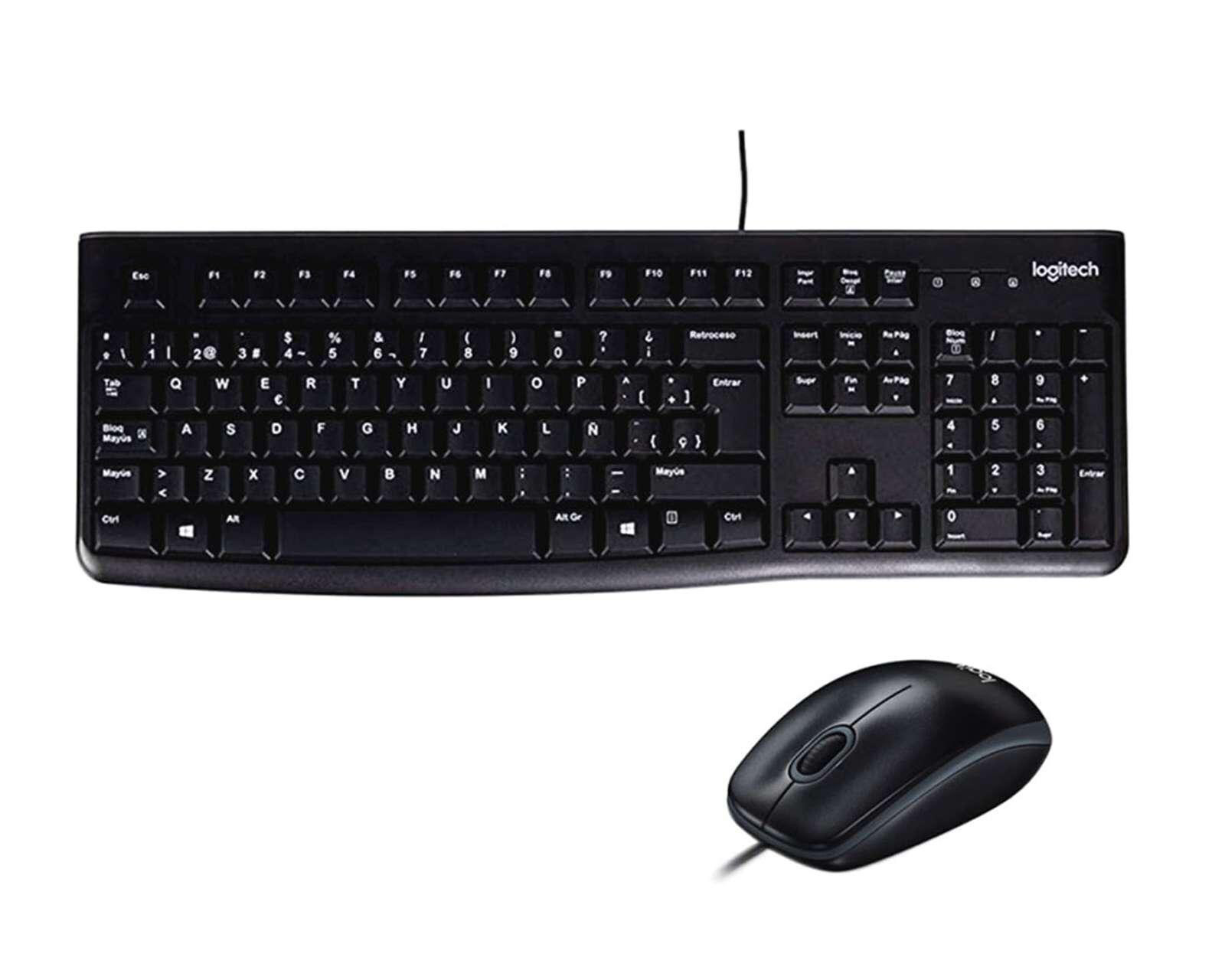 Combo de Teclado con Mouse Alámbrico Logitech MK 120 920-004428 2 Piezas