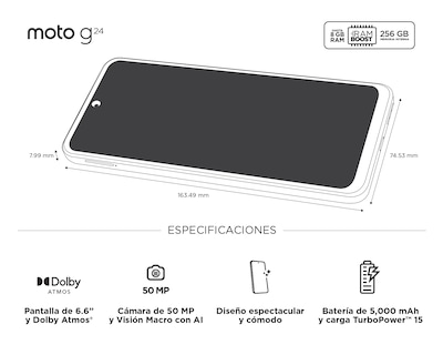 Foto 7 | Foto 7 | AT&T/Unefon Motorola Moto G24 256 GB Lavanda