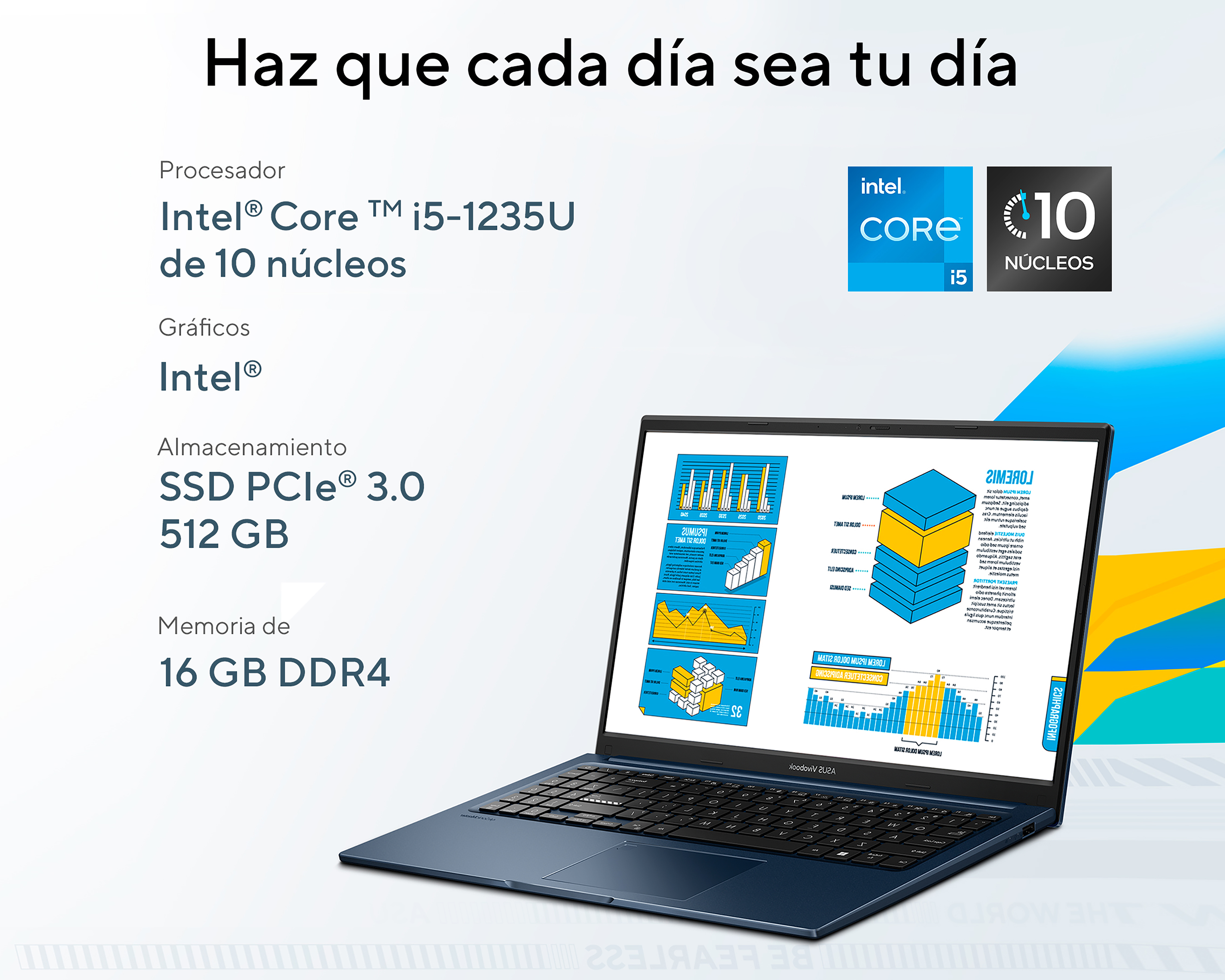 Foto 3 pulgar | Foto 2 | Laptop Asus Vivobook X1504ZA-NJ972W 15.6" Windows 11 Intel Core i5 16 GB RAM 512 GB SSD Azul